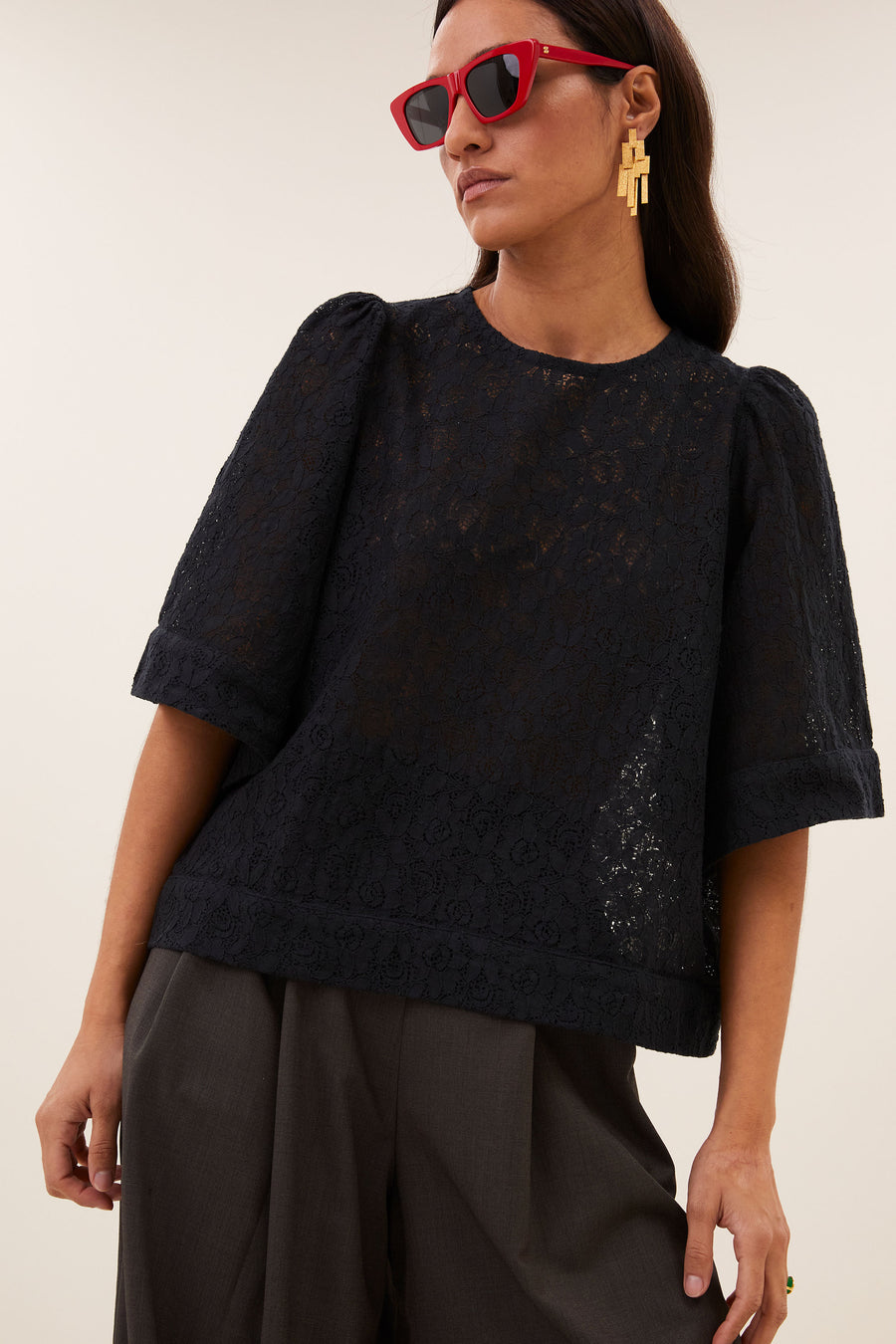 olivia lace blouse | black