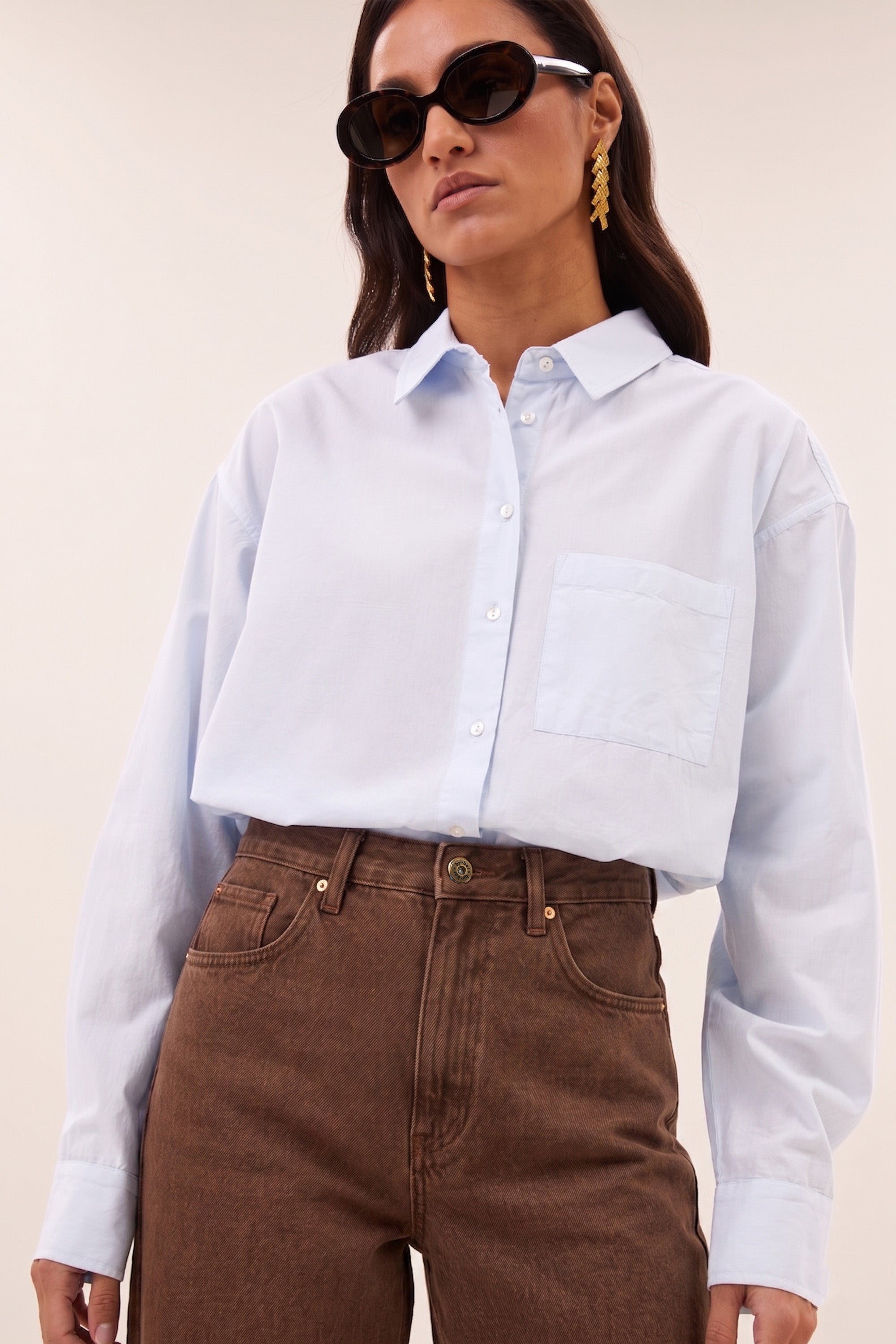 lise chambray blouse | light blue