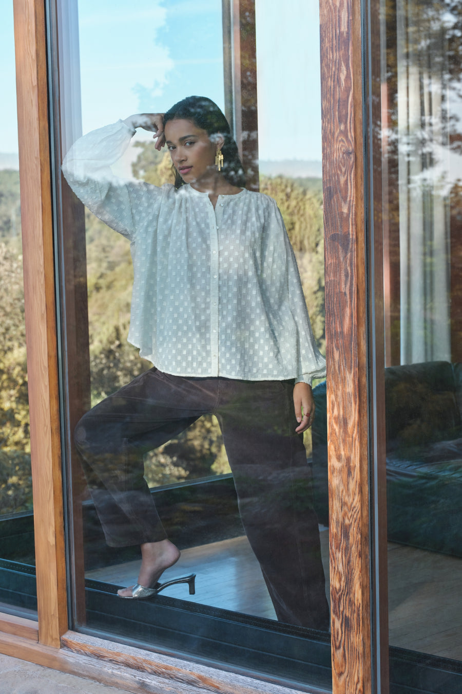 nyka weave blouse | off white weave