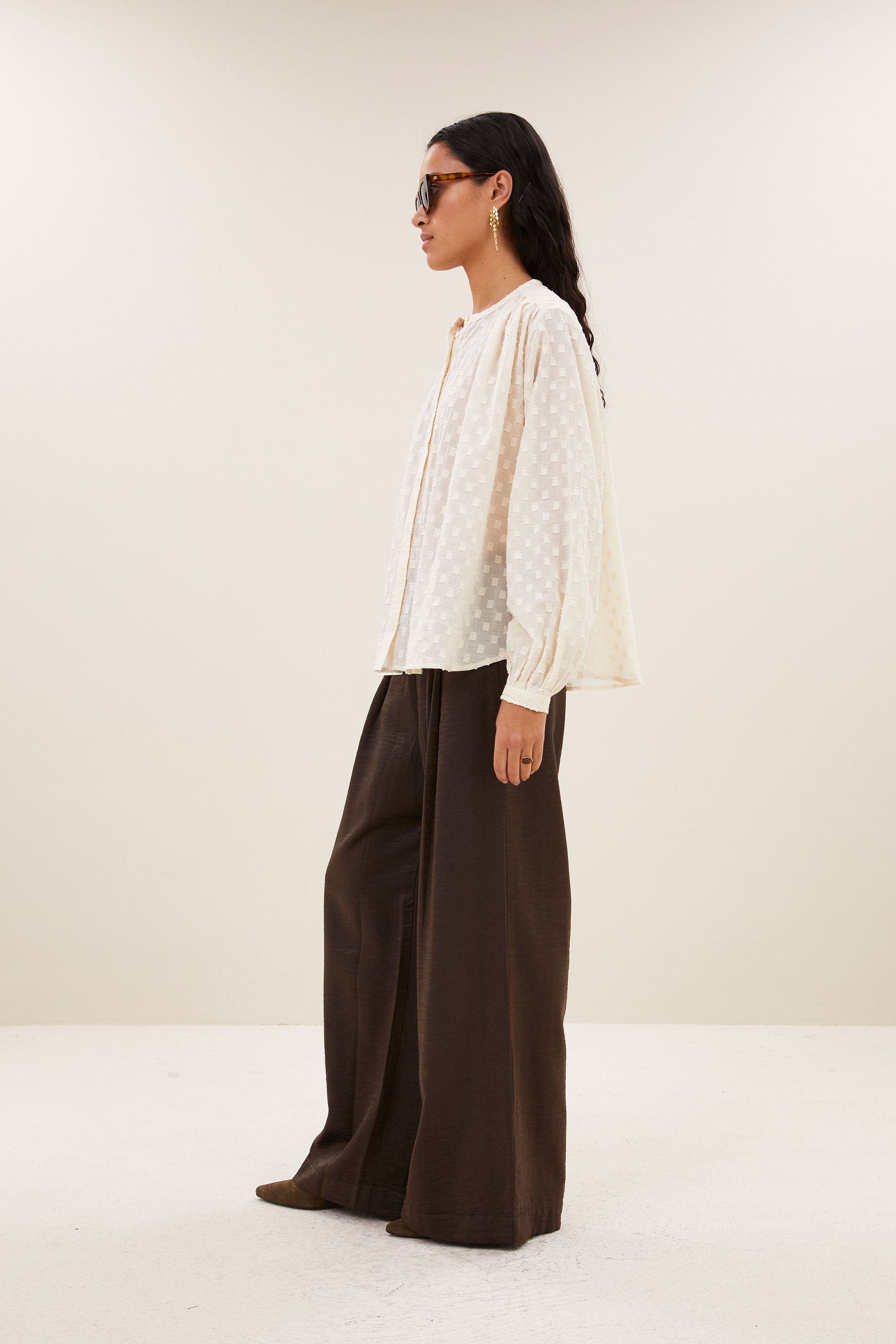 nyka weave blouse | off white weave