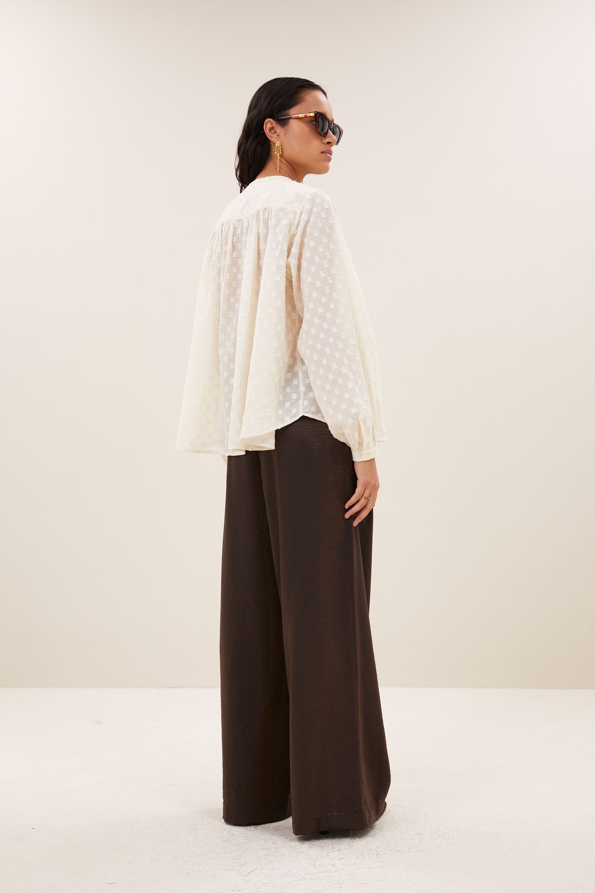 nyka weave blouse | off white weave