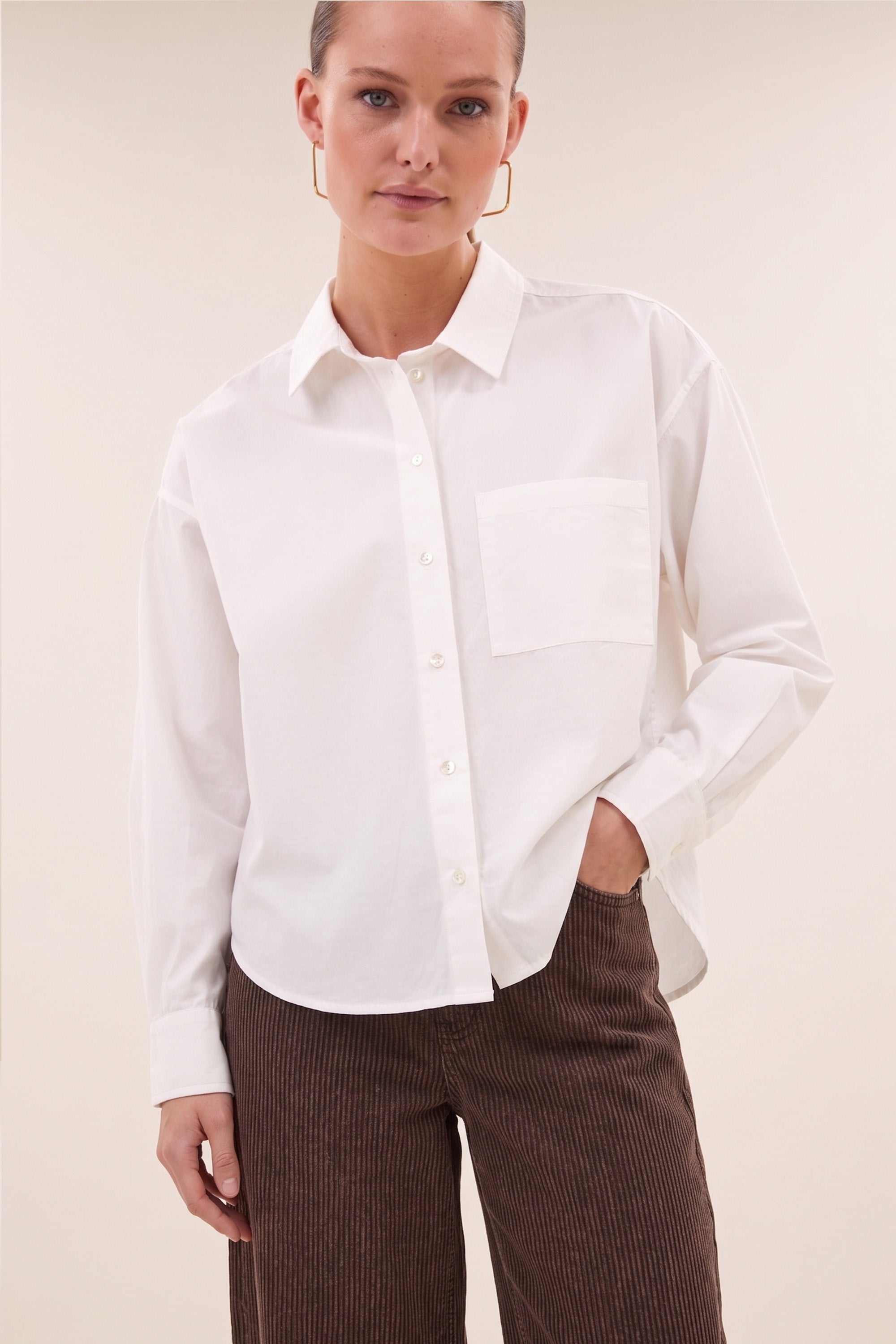 lise poplin blouse | white