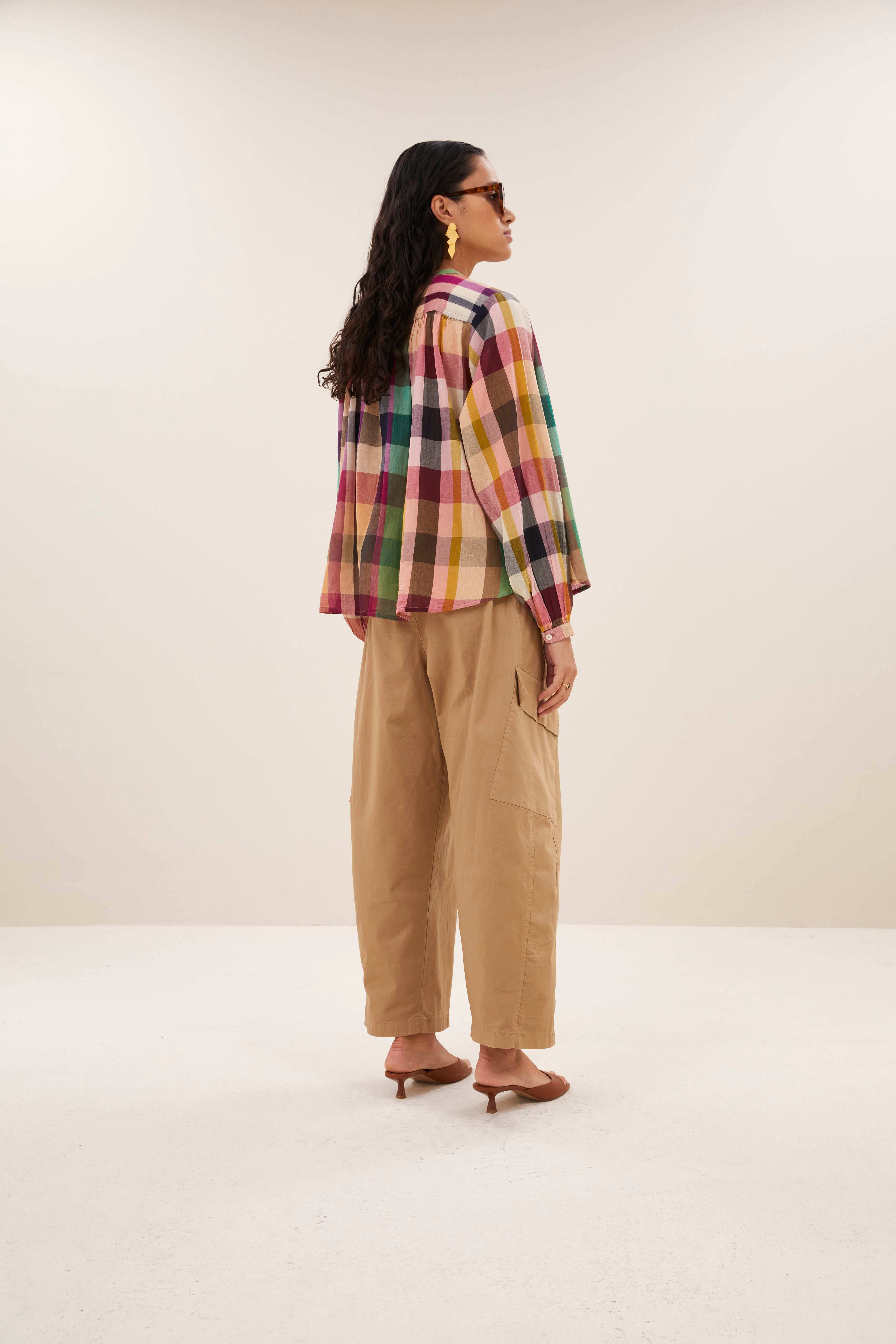 blouse-nyka rainbow blouse rainbow check-by-bar-vooraanzicht