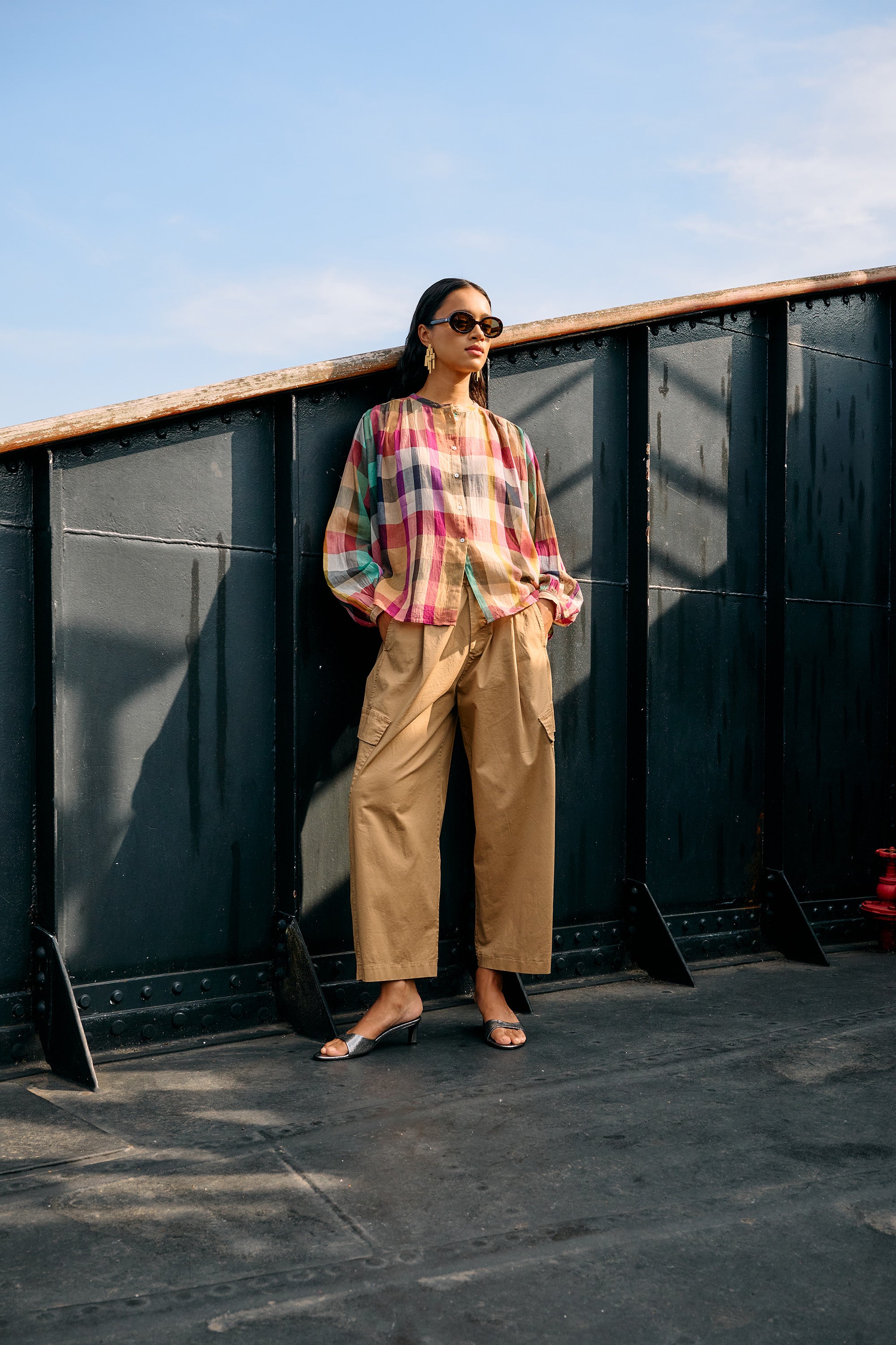 nyka rainbow blouse | rainbow check