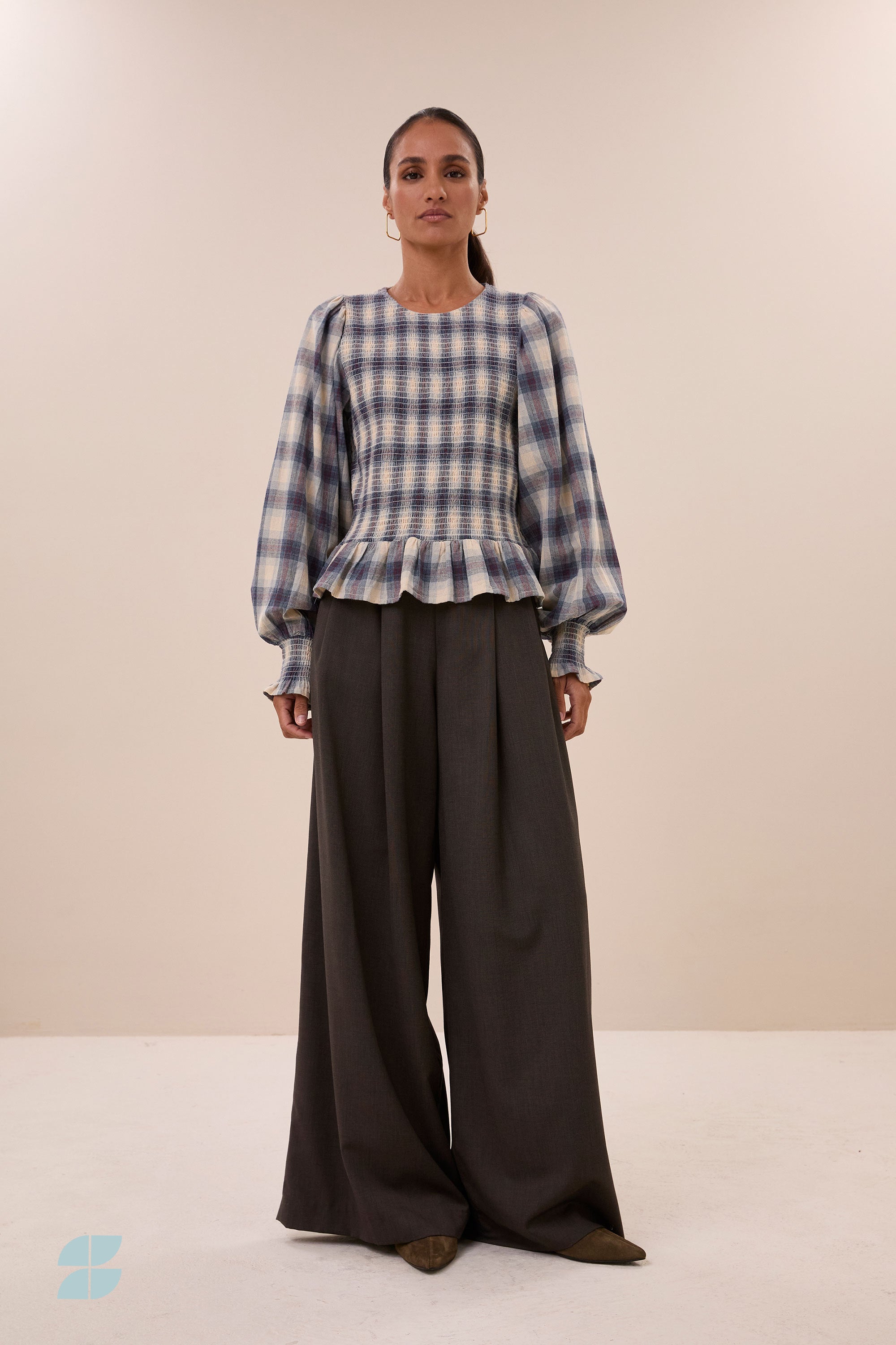 yena tokyo check blouse | tokyo check