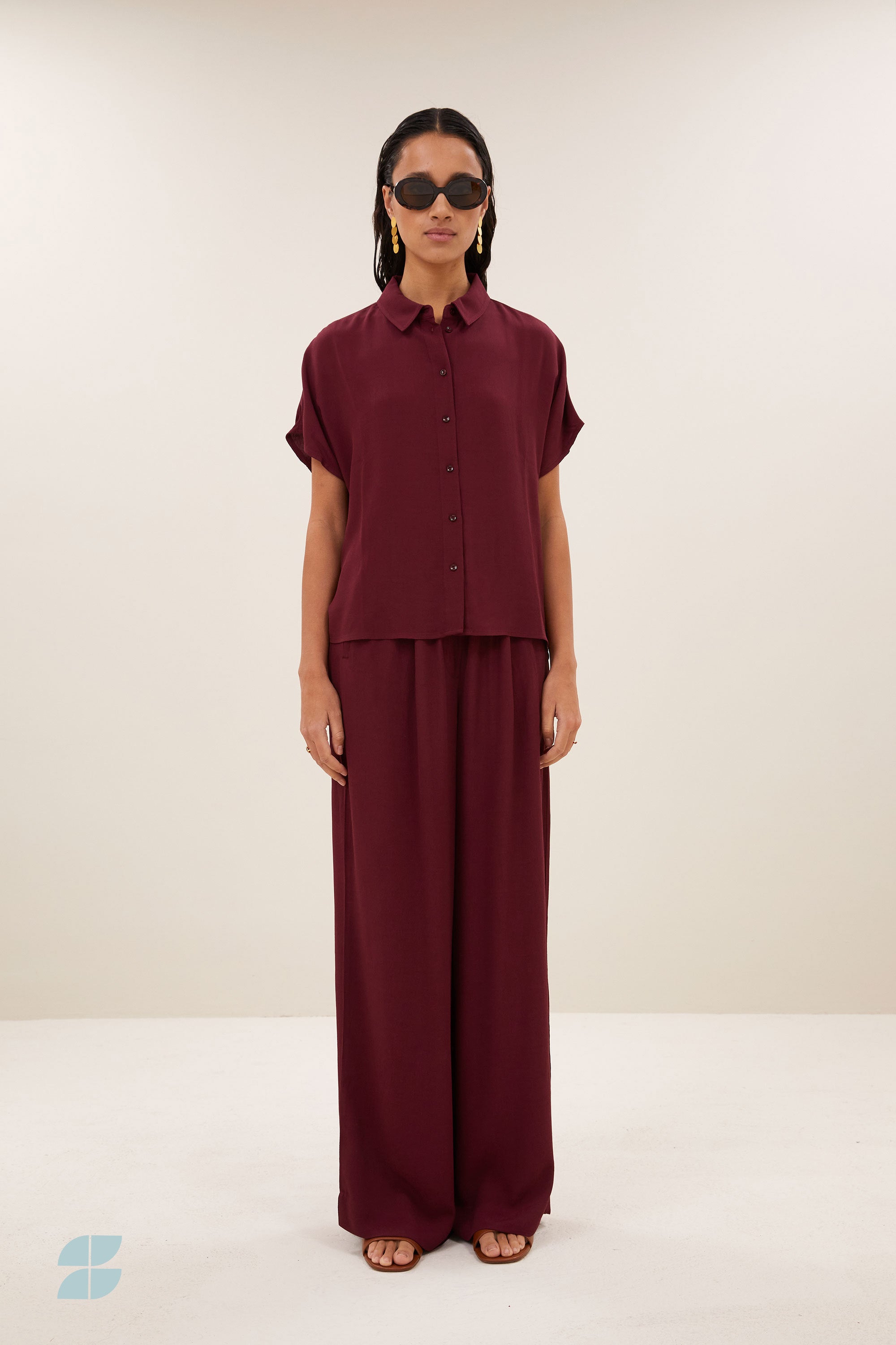 barley viscose blouse | wine