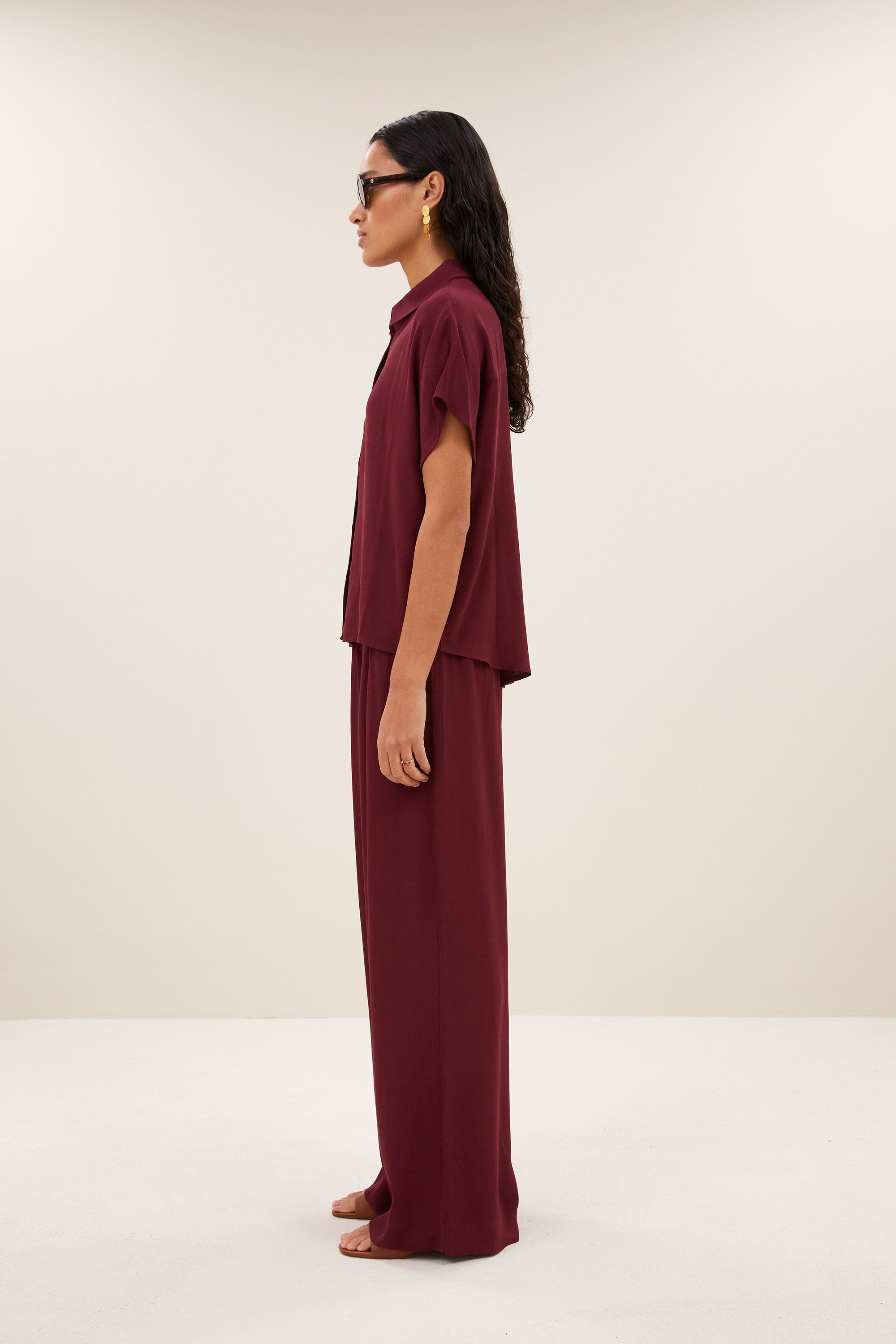 barley viscose blouse | wine