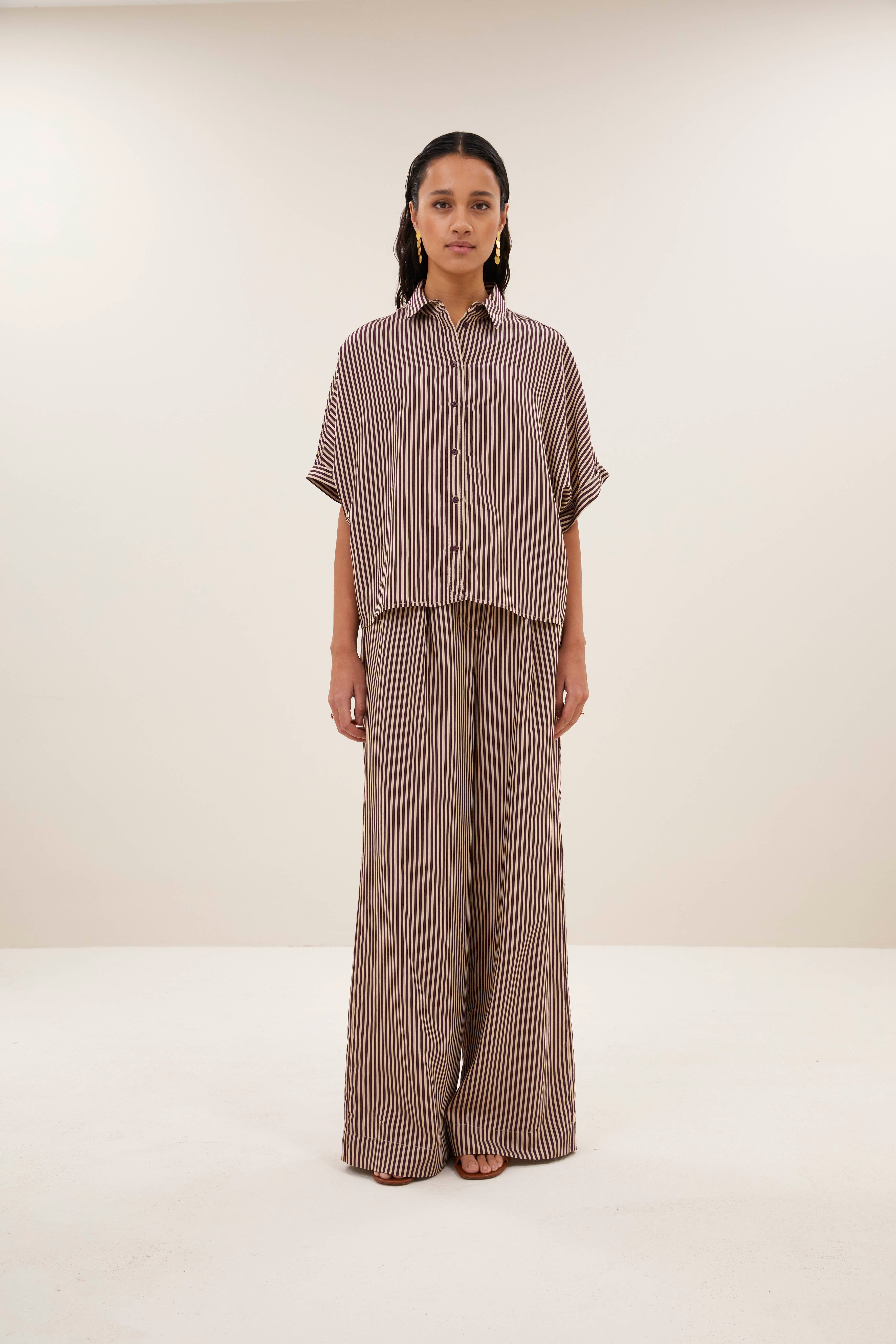 blouse-sunny stripe blouse burgundy stripe-by-bar-aanvullende foto