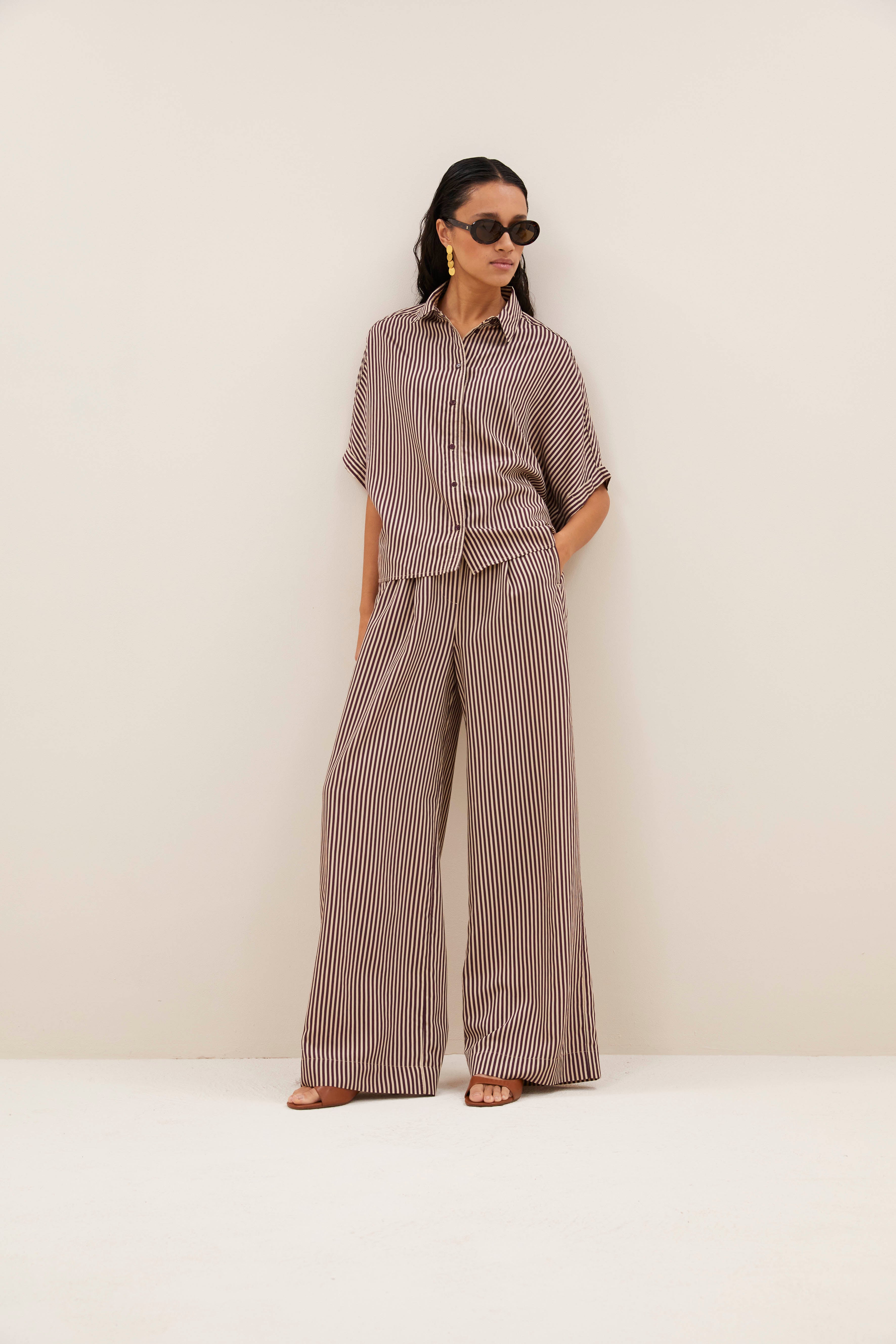 blouse-sunny stripe blouse burgundy stripe-by-bar-achteraanzicht