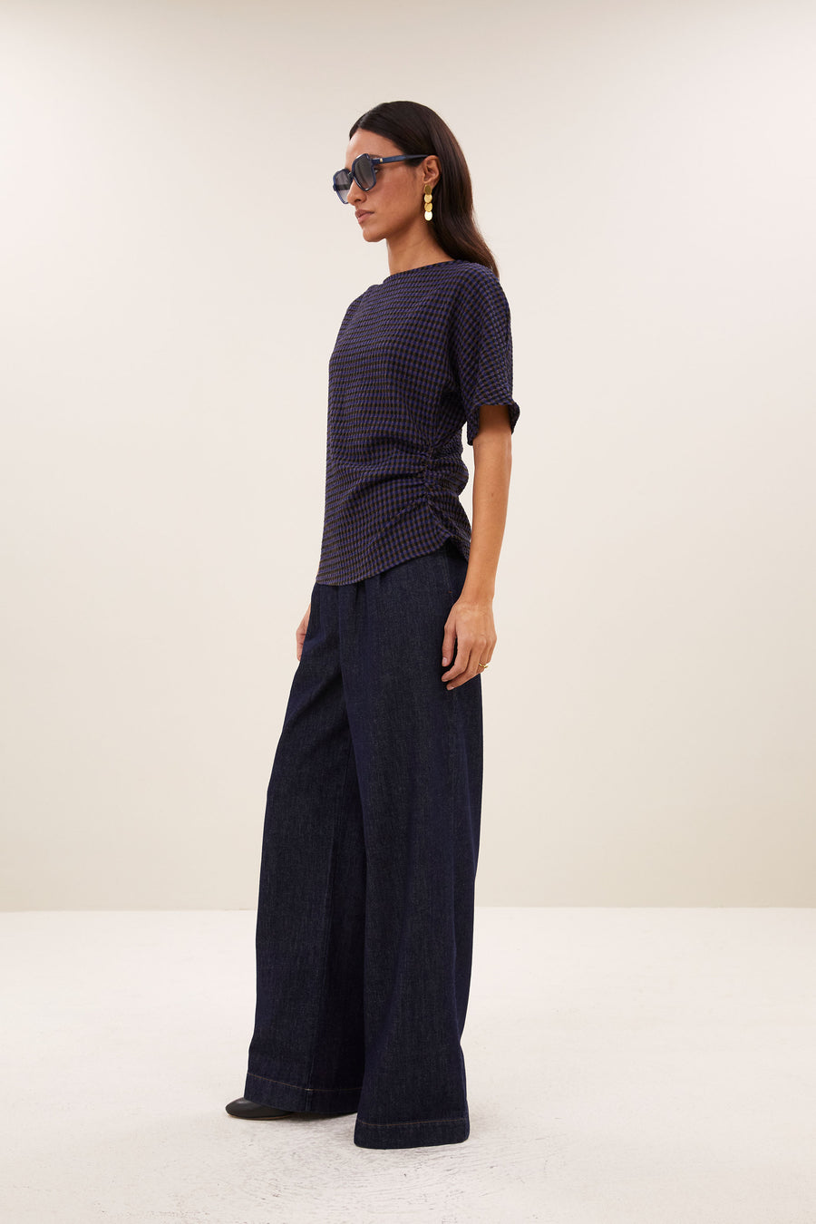 lola check blouse | galaxy check
