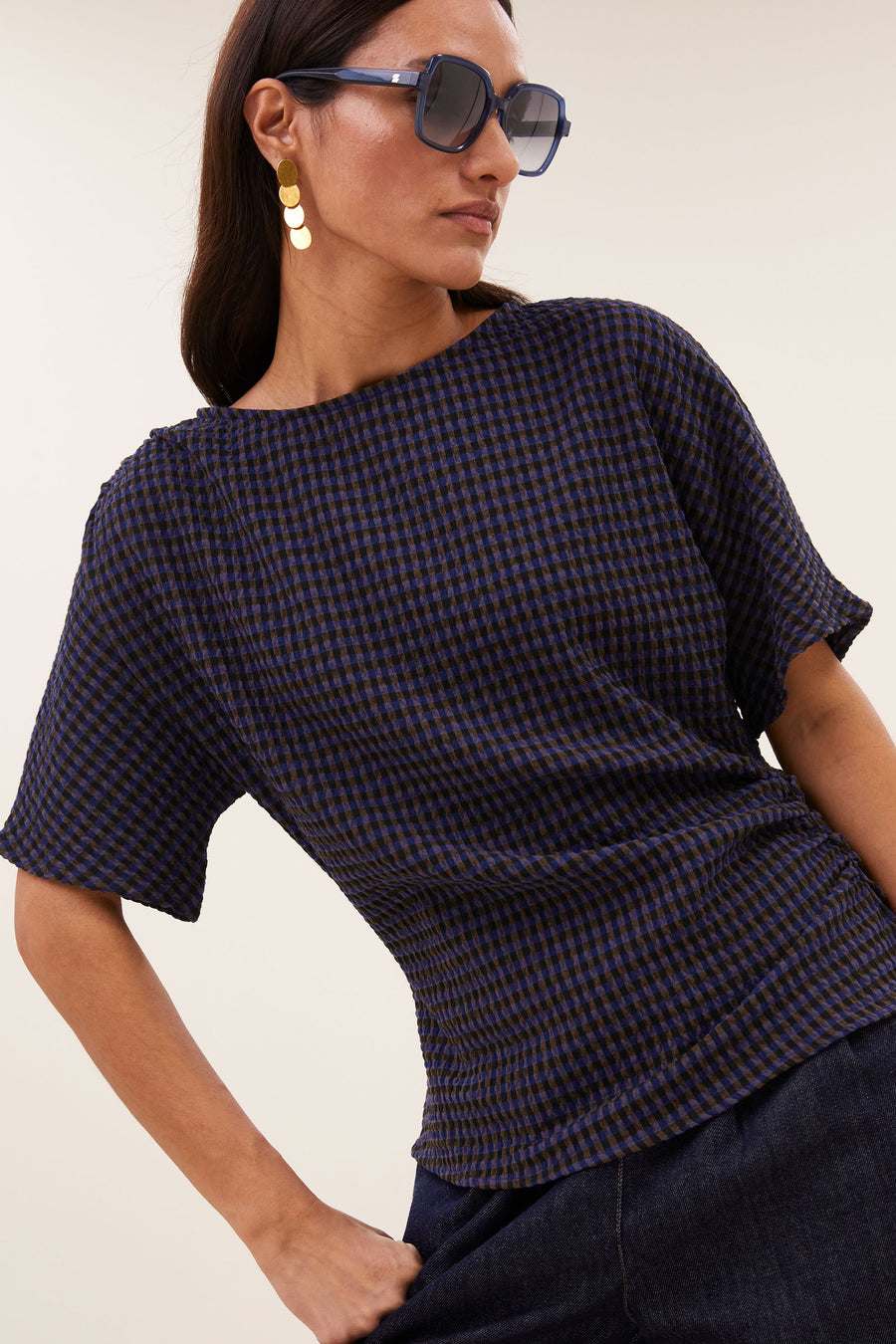 lola check blouse | galaxy check