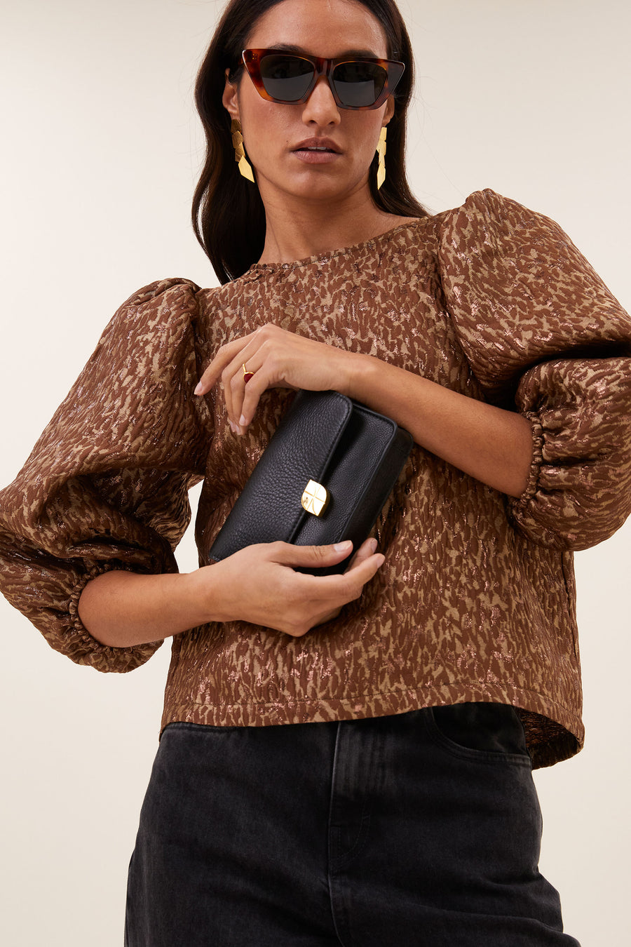 jet sparkle cheetah blouse | copper cheetah