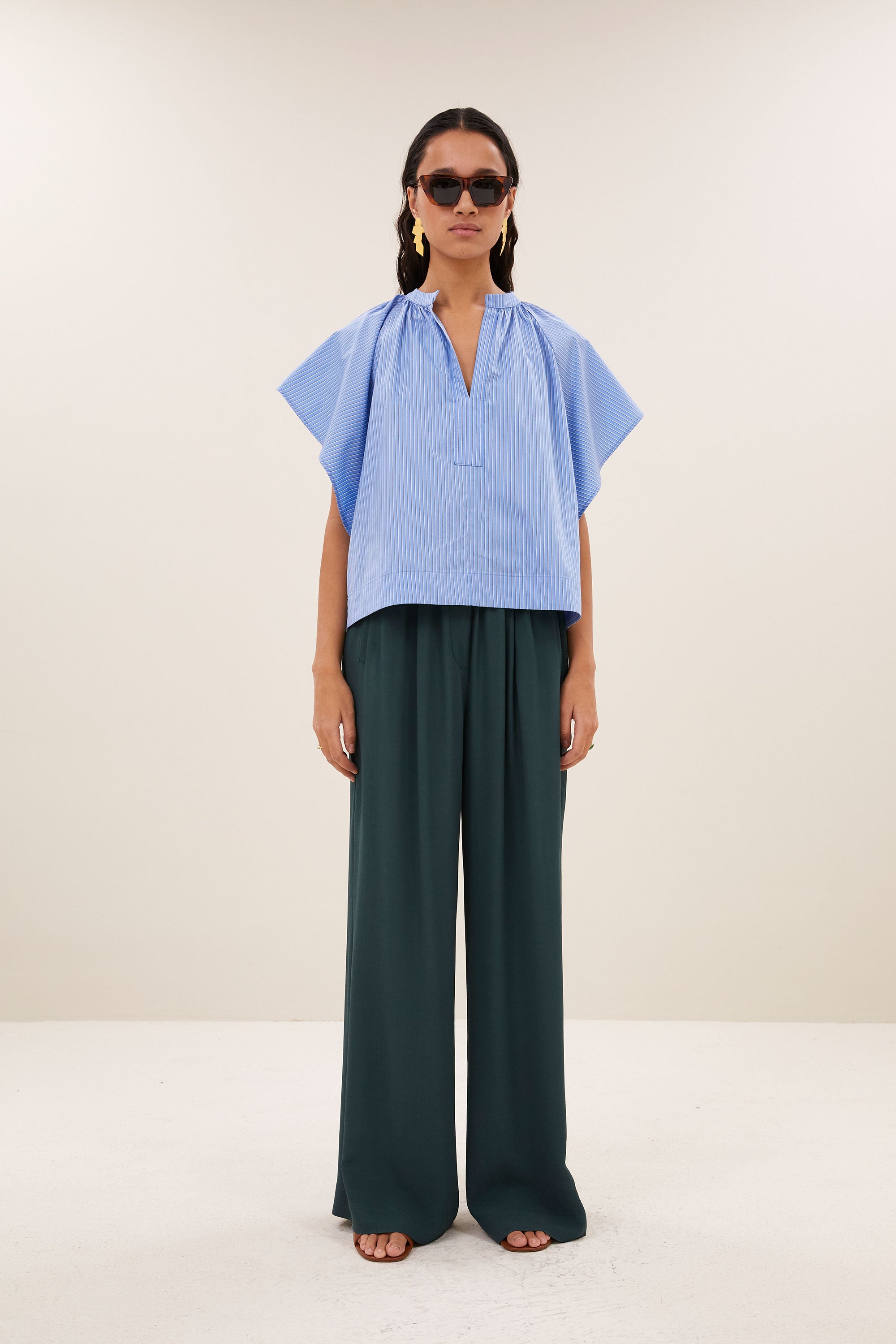 vina cloud blouse | cloud blue stripe