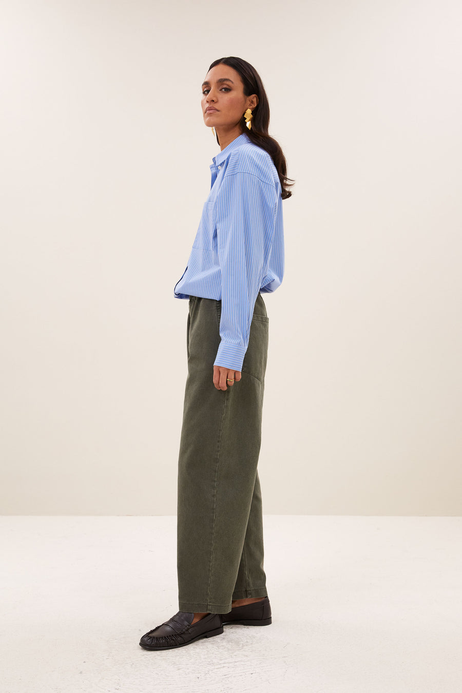 lise cloud blouse | cloud blue stripe