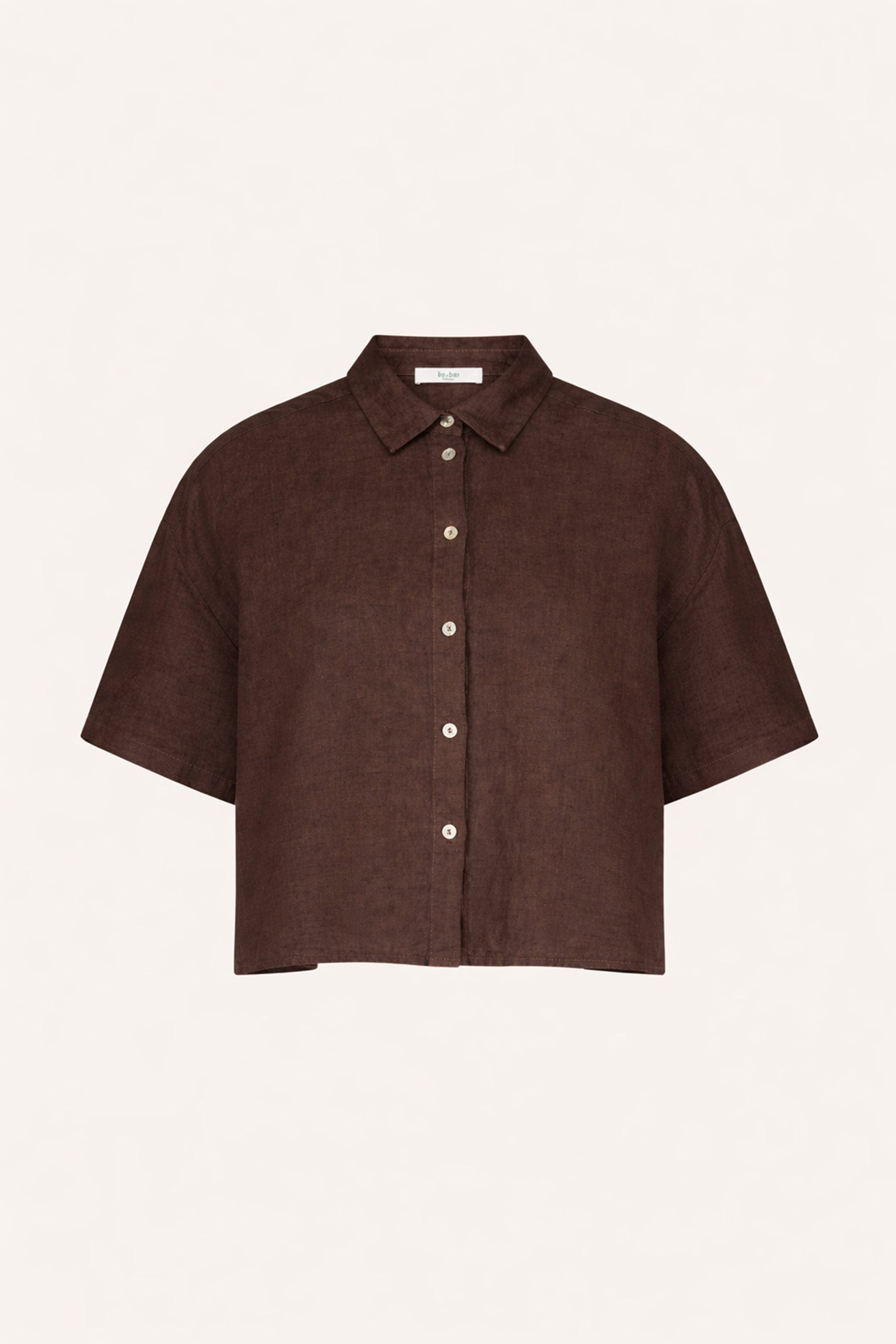 blouse-mara linen blouse espresso-by-bar-