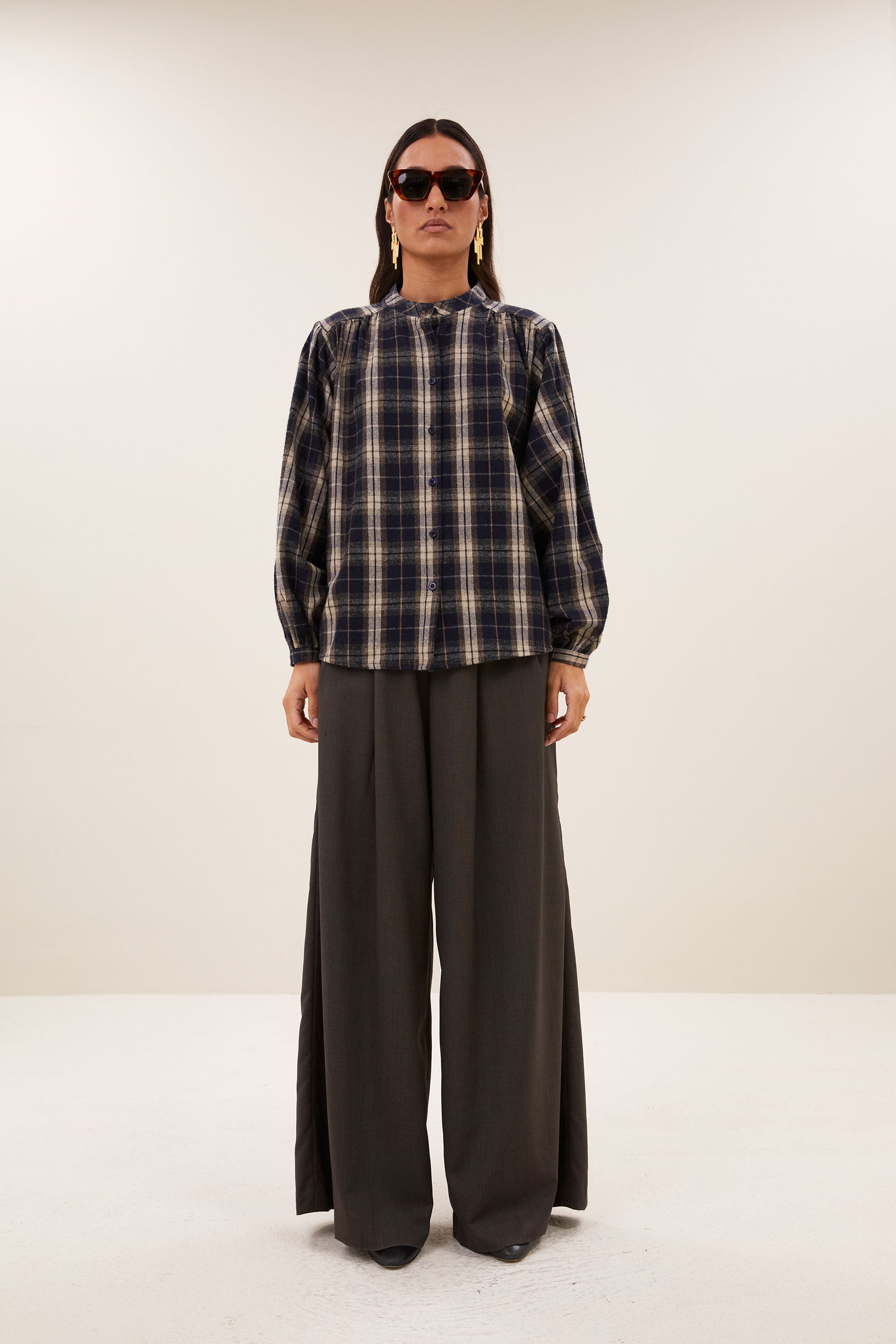 jagger check blouse | jagger check