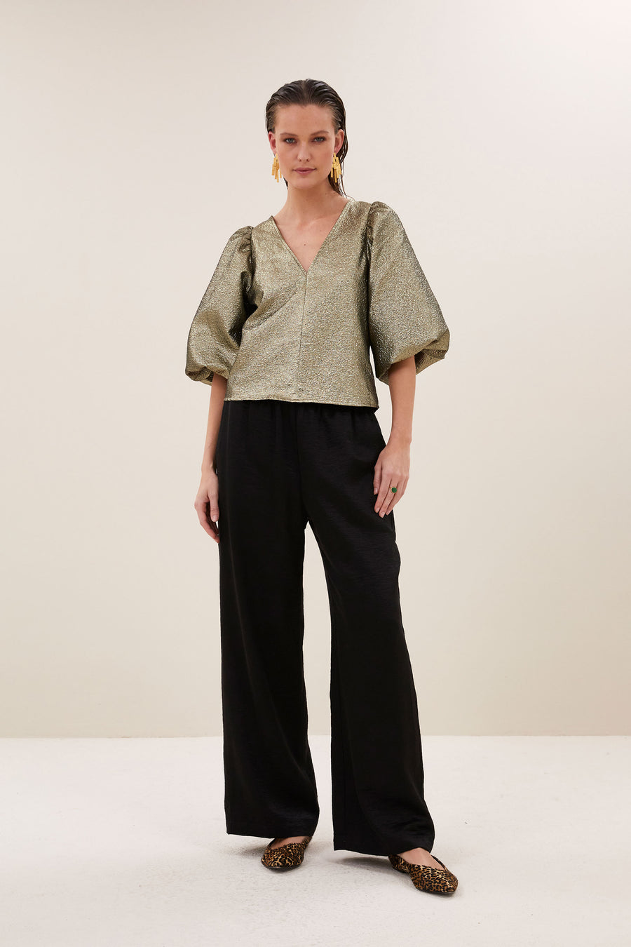 juta gold blouse | gold