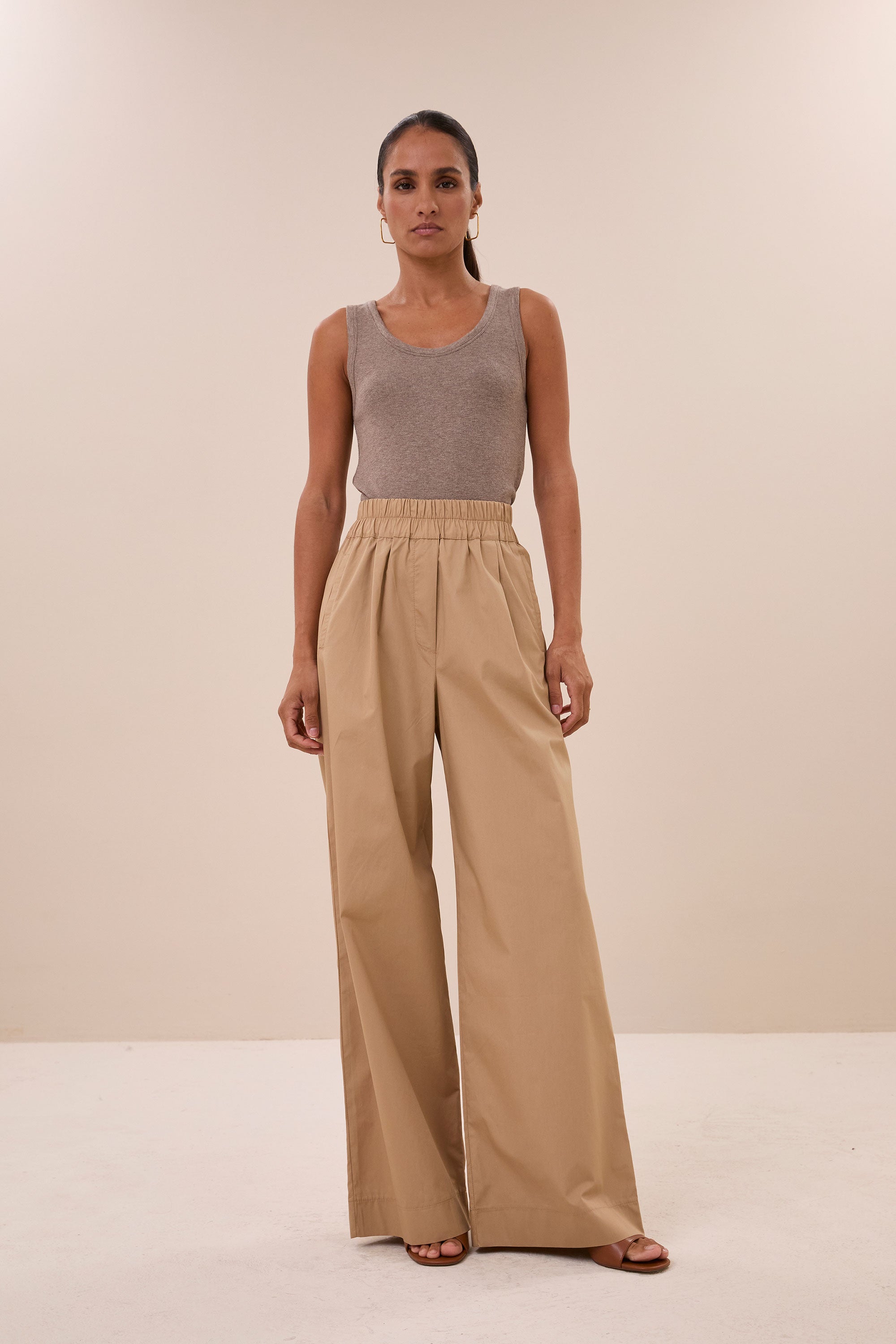 joky rib singlet | biscuit