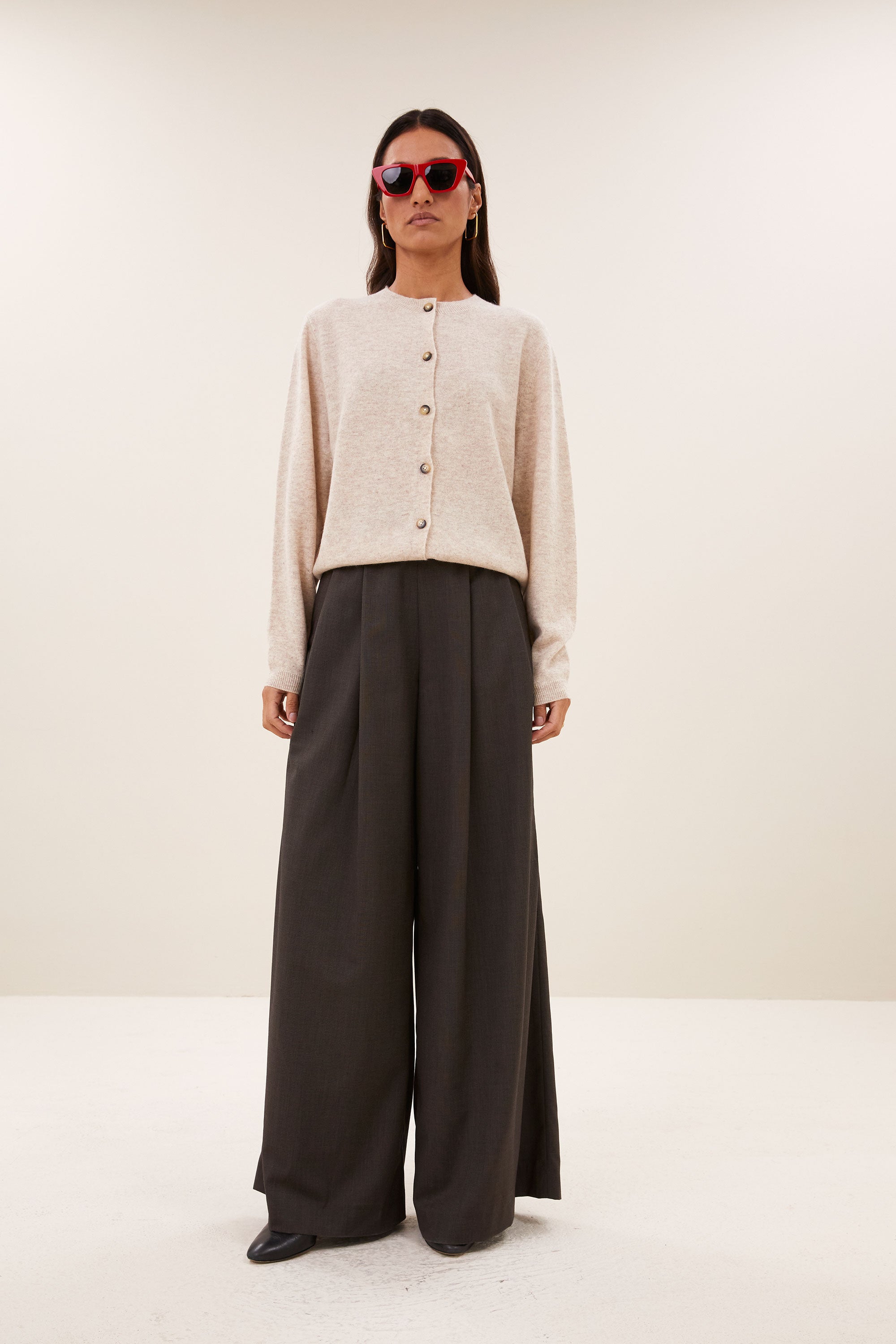 cleo merino cardigan | oyster melee