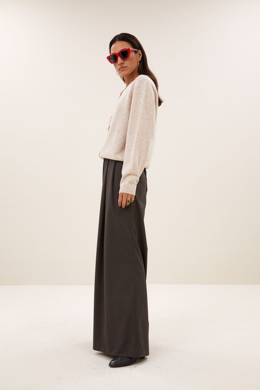 cleo merino cardigan | oyster melee