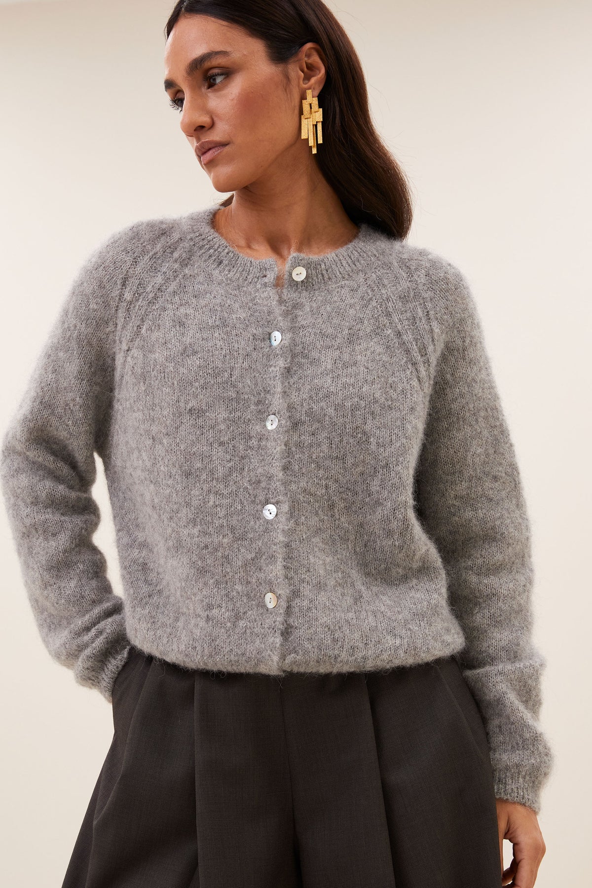 falon cardigan | grey melee