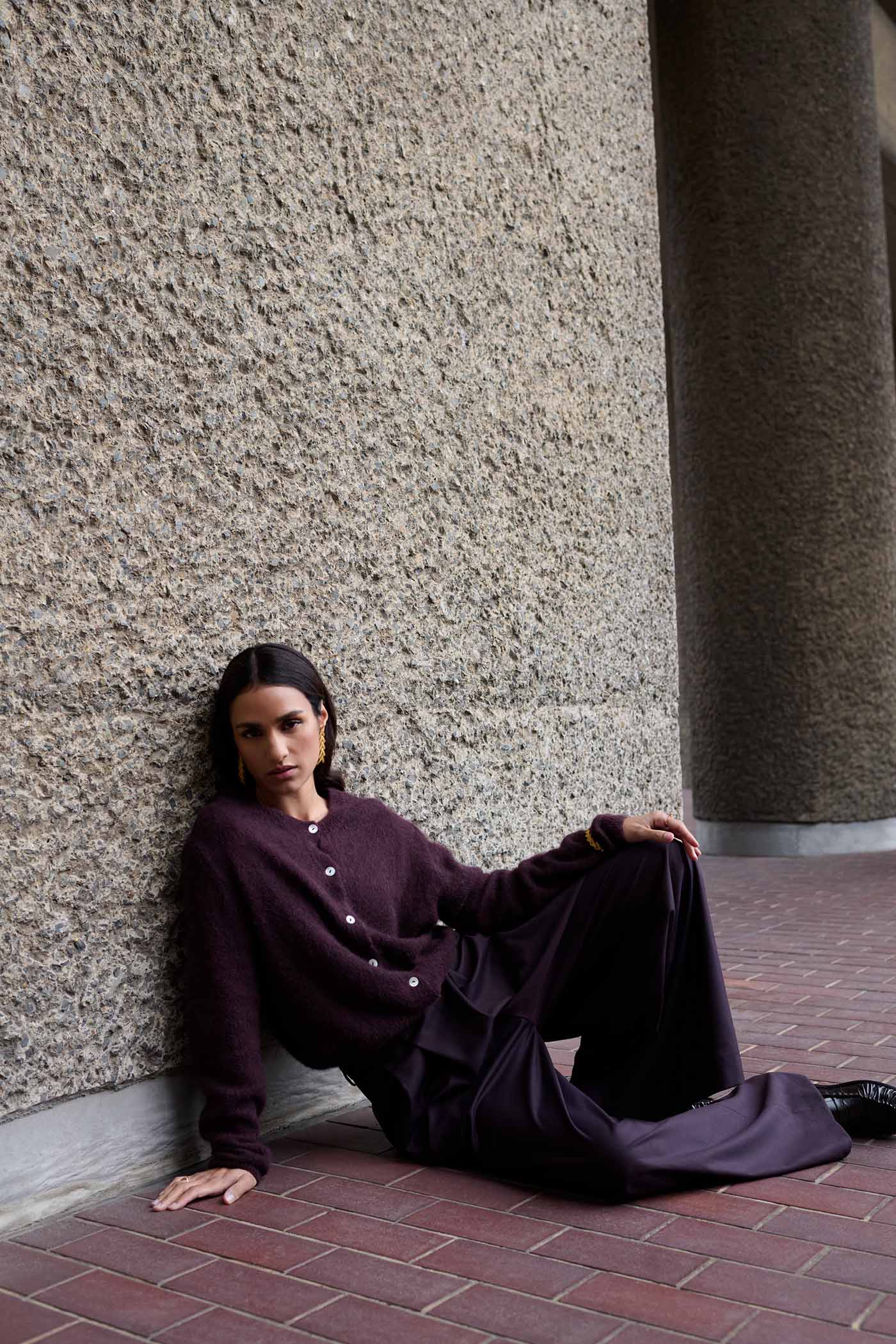 cleo cardigan | deep wine