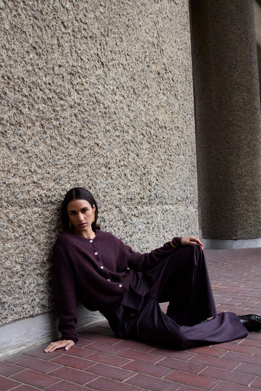 cleo cardigan | deep wine