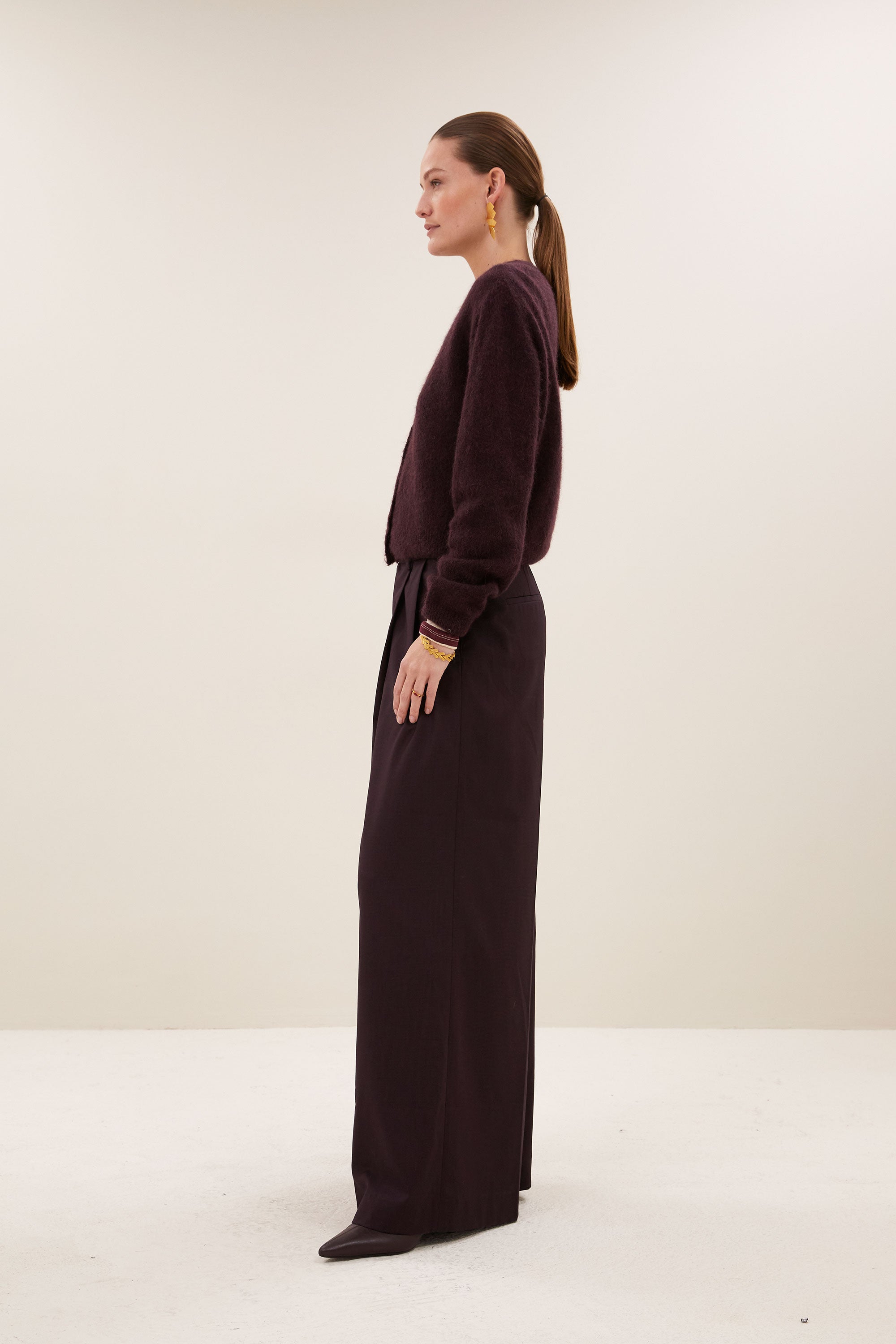 cleo cardigan | deep wine