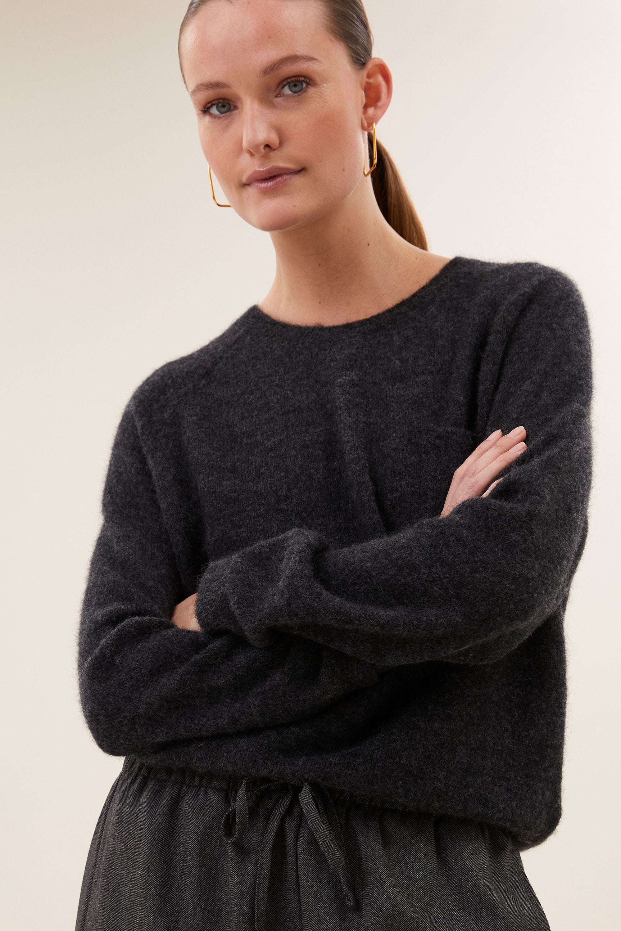 polly pullover | dark grey melee