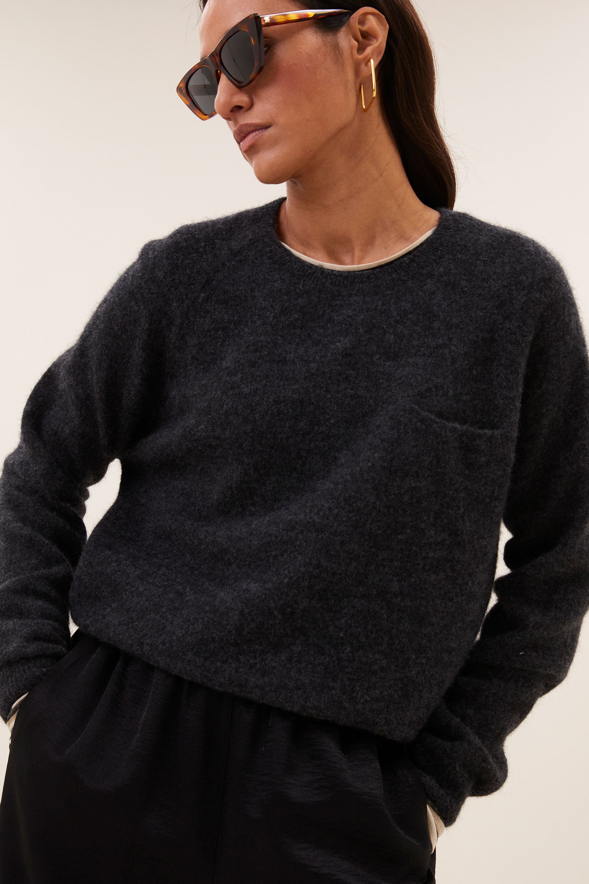 polly pullover | dark grey melee