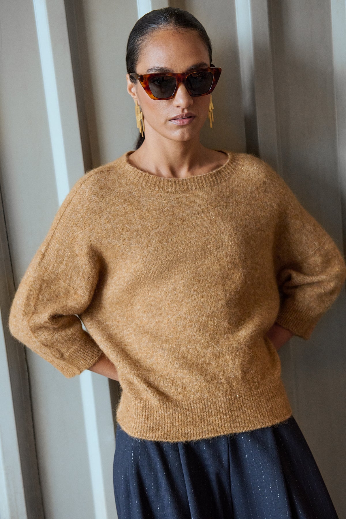 molly sparkle pullover | camel