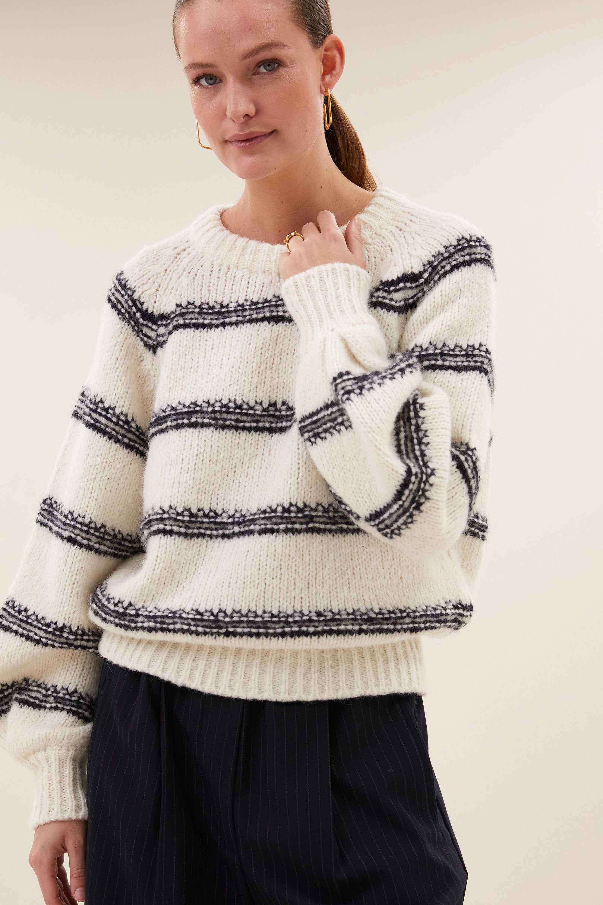 lucia stripe pullover | marine stripe