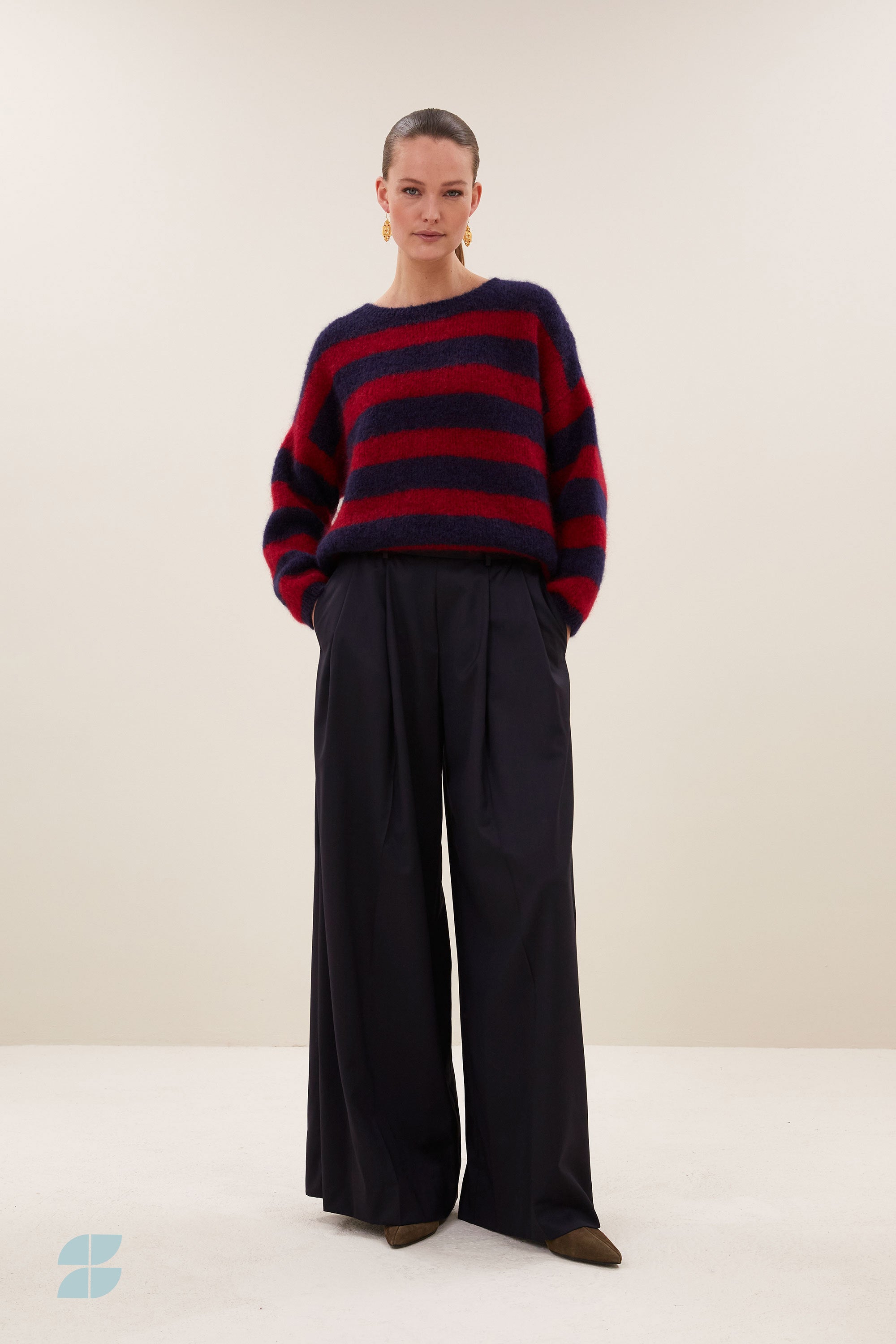 gigi stripe pullover | wine stripe