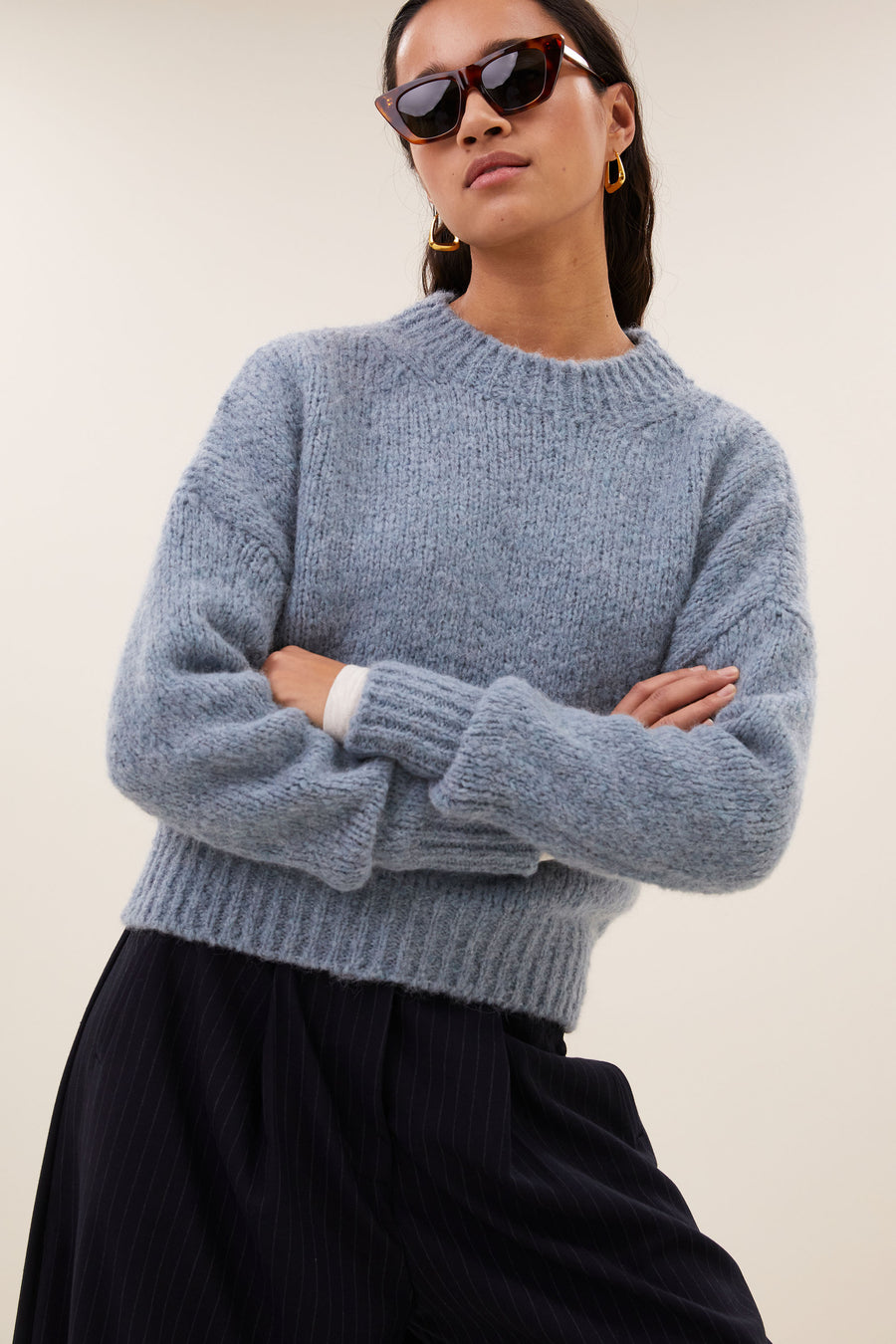 sonny bulky pullover | cloud blue