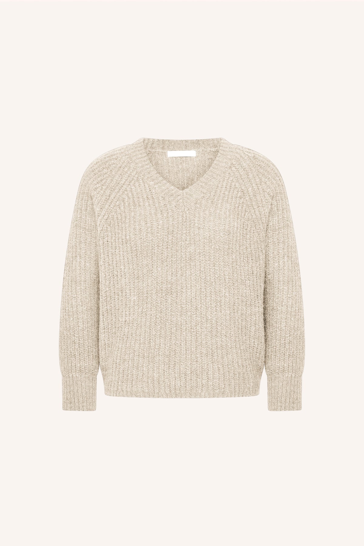 lune-pullover-chalk-all-time classic-ribpatroon-v-halslijn-by-bar-productfoto