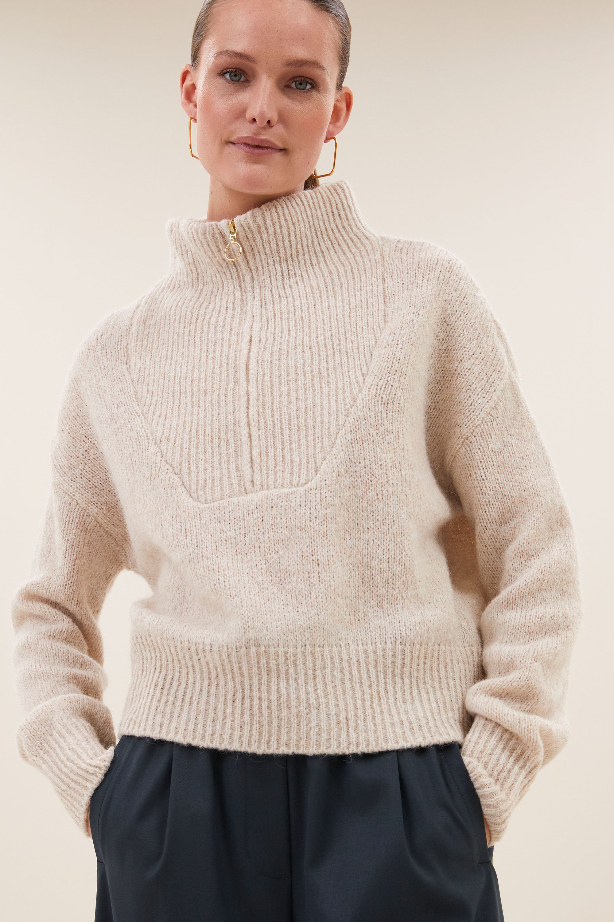 boxy beau pullover | chalk