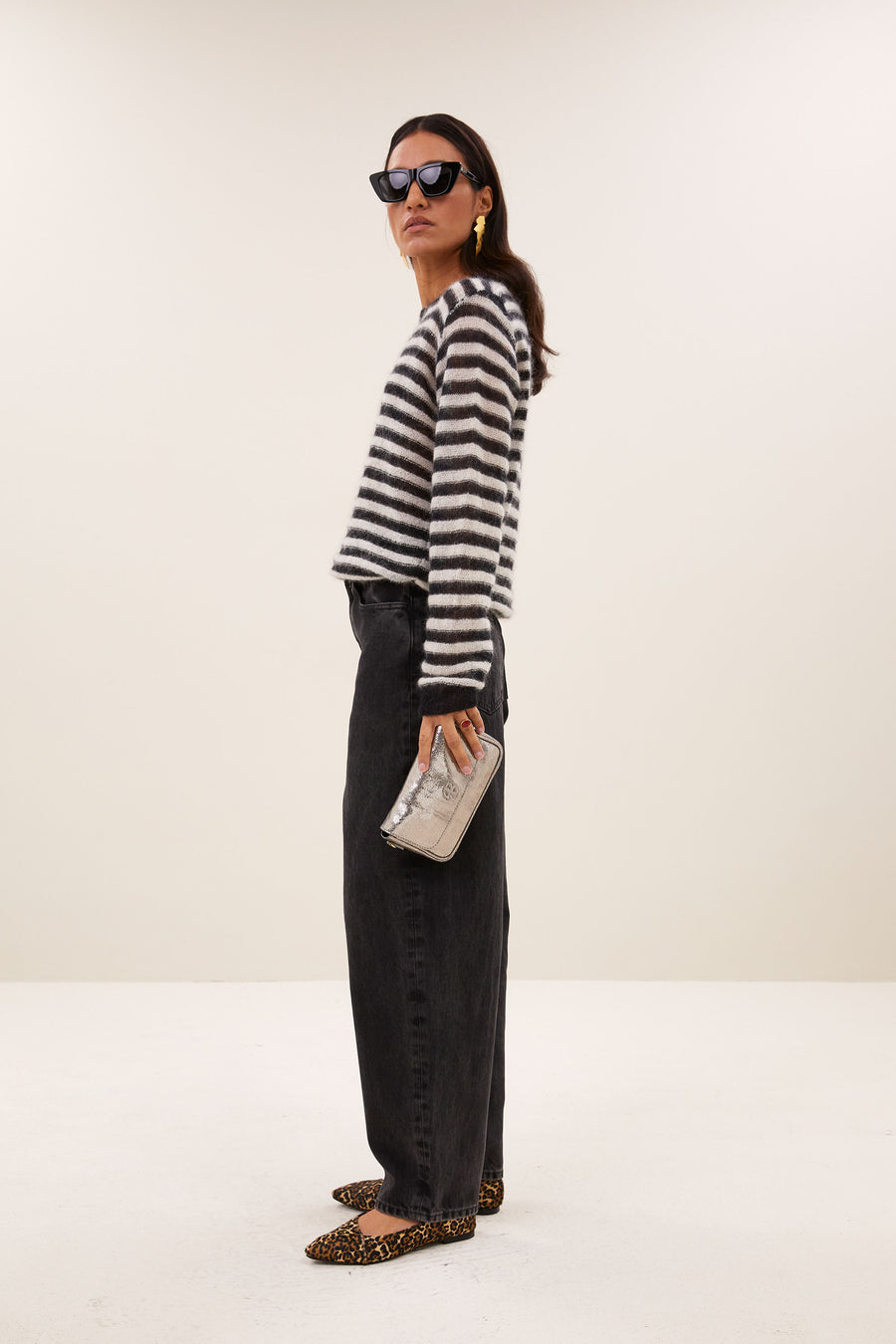 gwen pullover | black white stripe