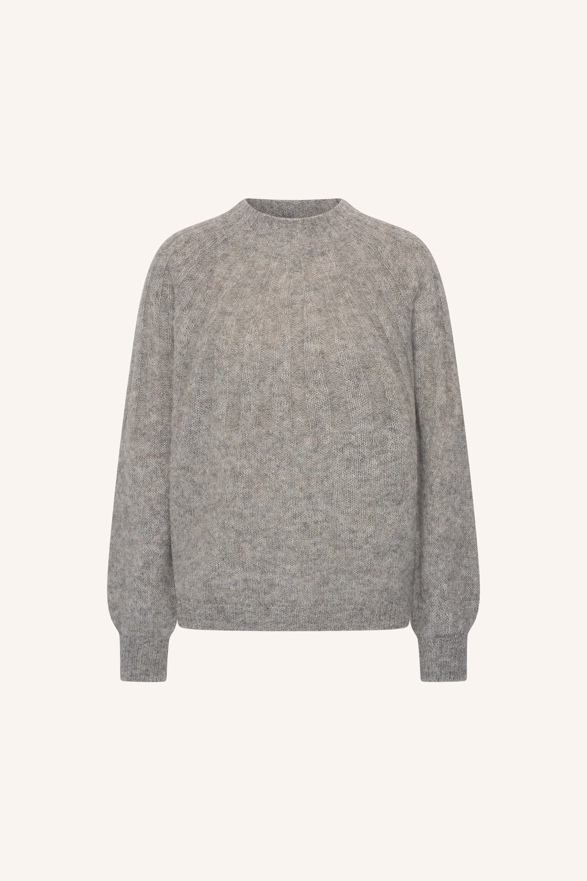 zoe-pullover-grey-melee-alpacamix kwaliteit-all-time classic-ronde halslijn-by-bar-productfoto