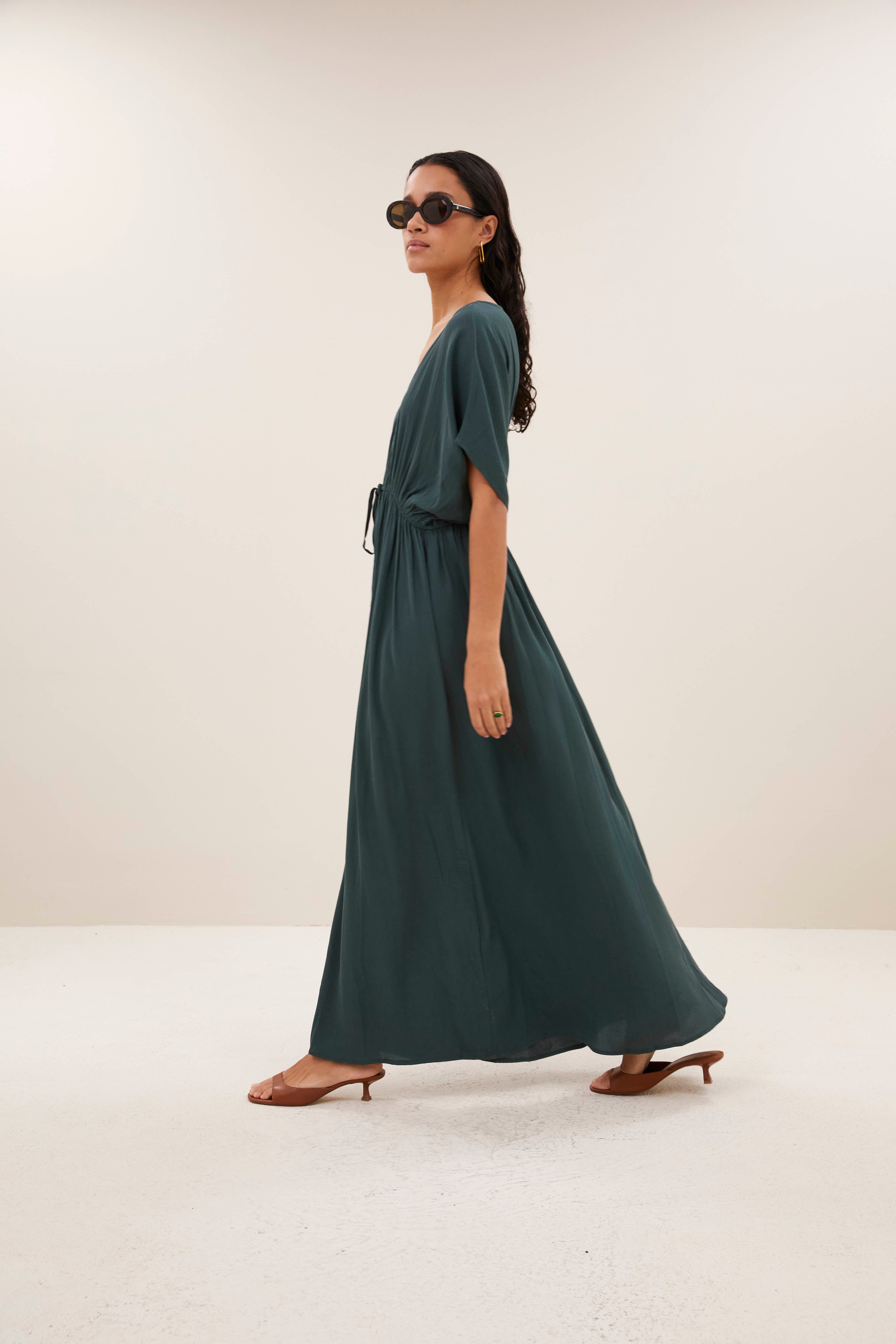 dress-long twill dress dried basil sfeerbeeld-by-bar-aanvullende foto