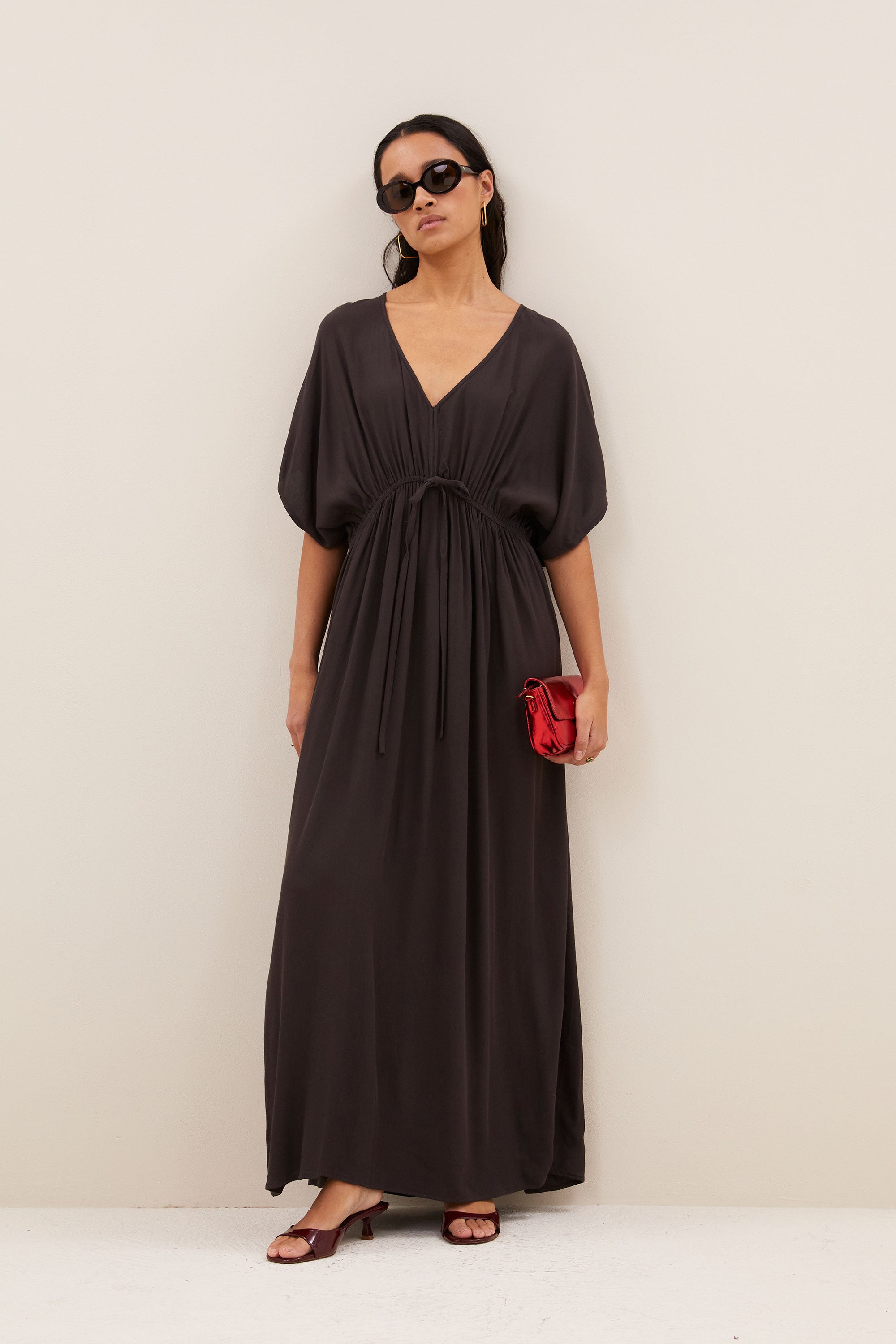 long twill dress | espresso