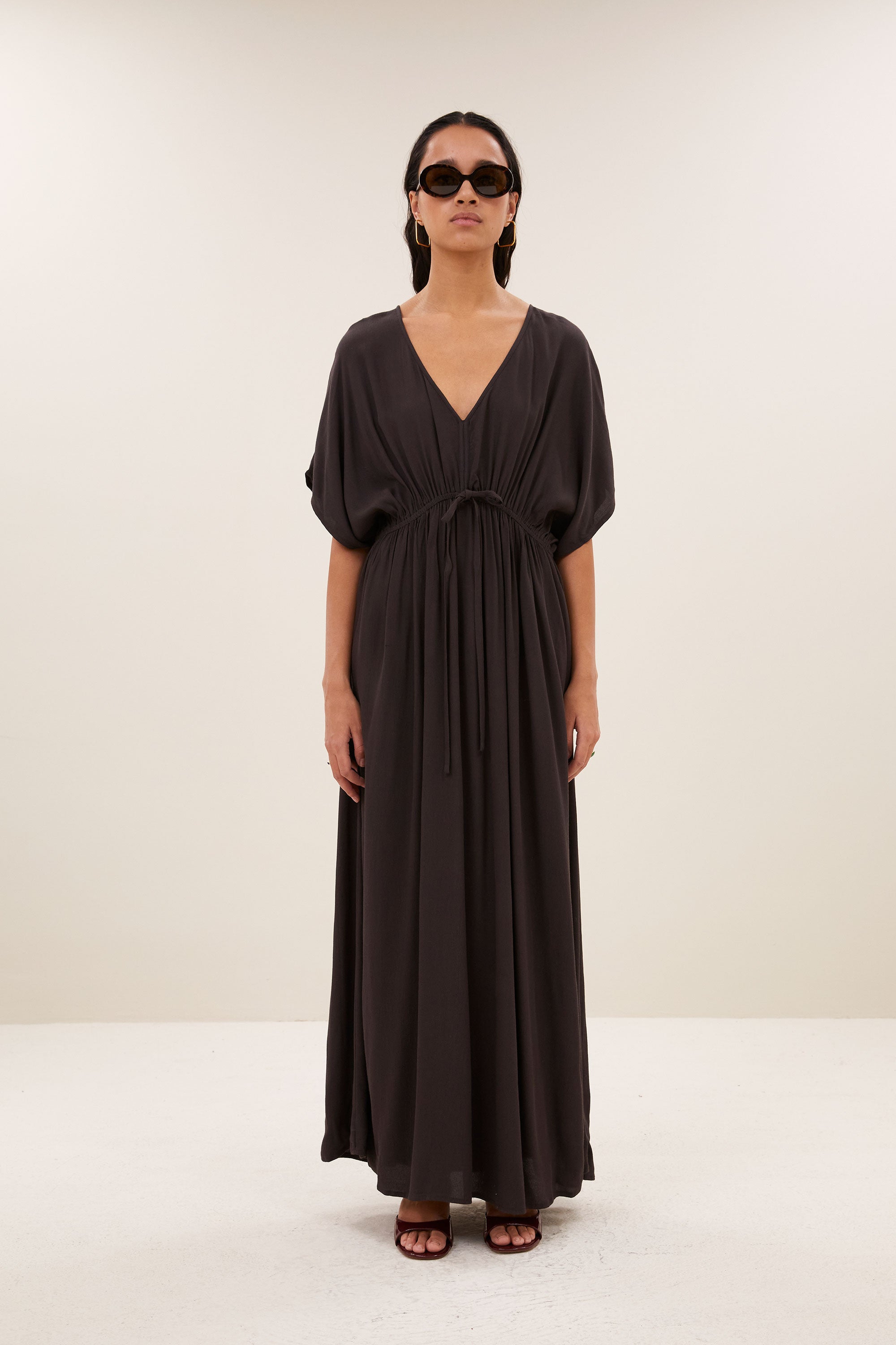 long twill dress | espresso
