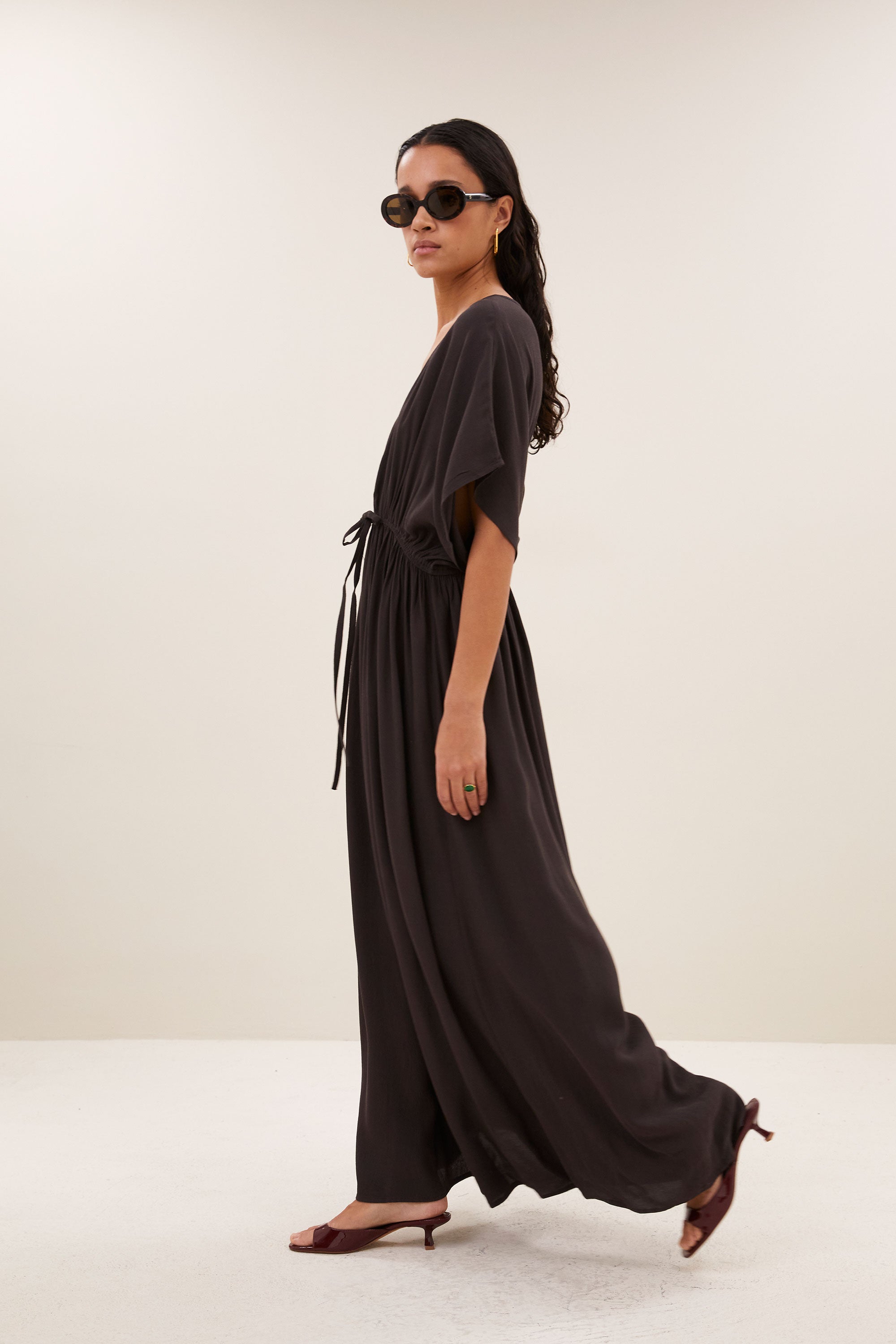 long twill dress | espresso