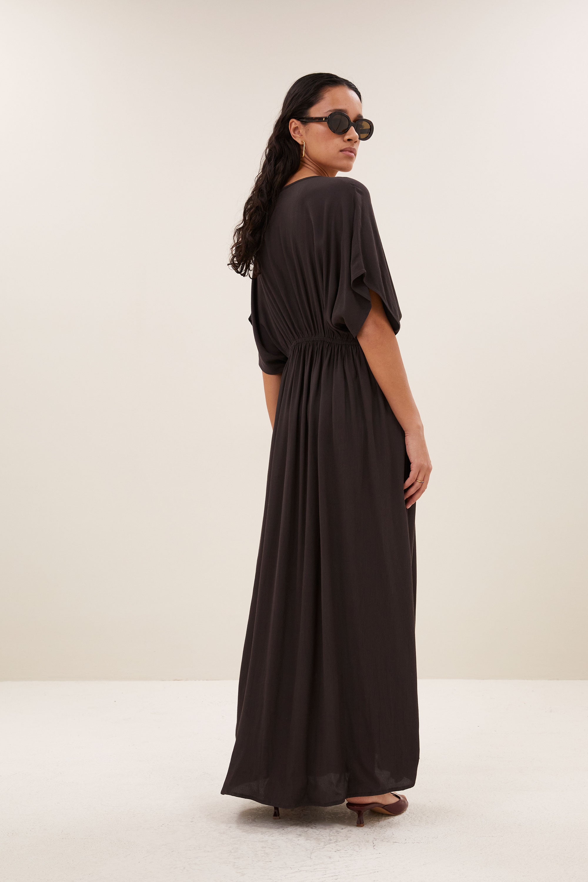long twill dress | espresso