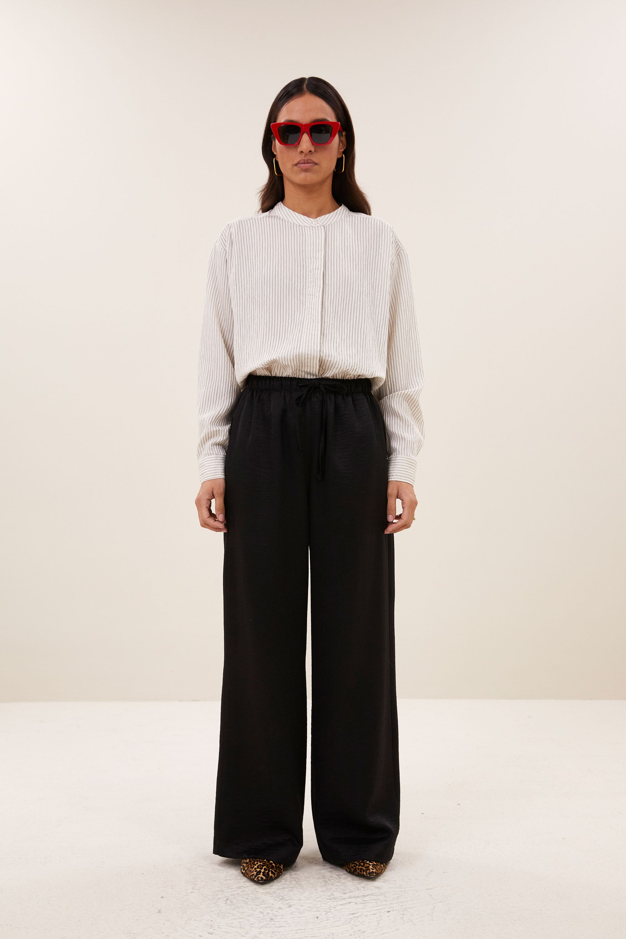 pelle metallic pants | black