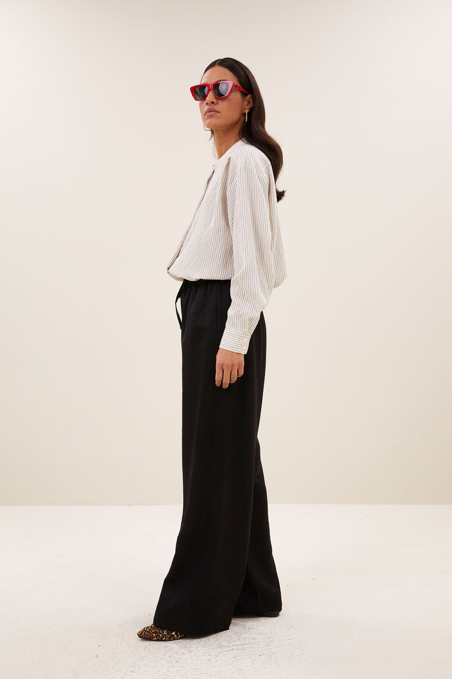 pelle metallic pants | black
