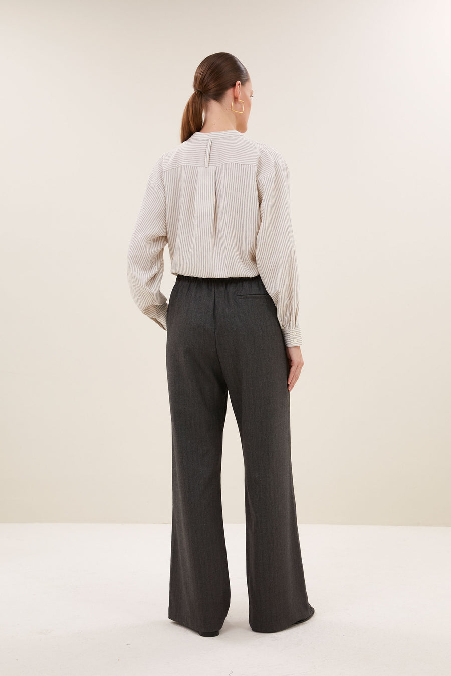 pelle herringbone pants | black herringbone