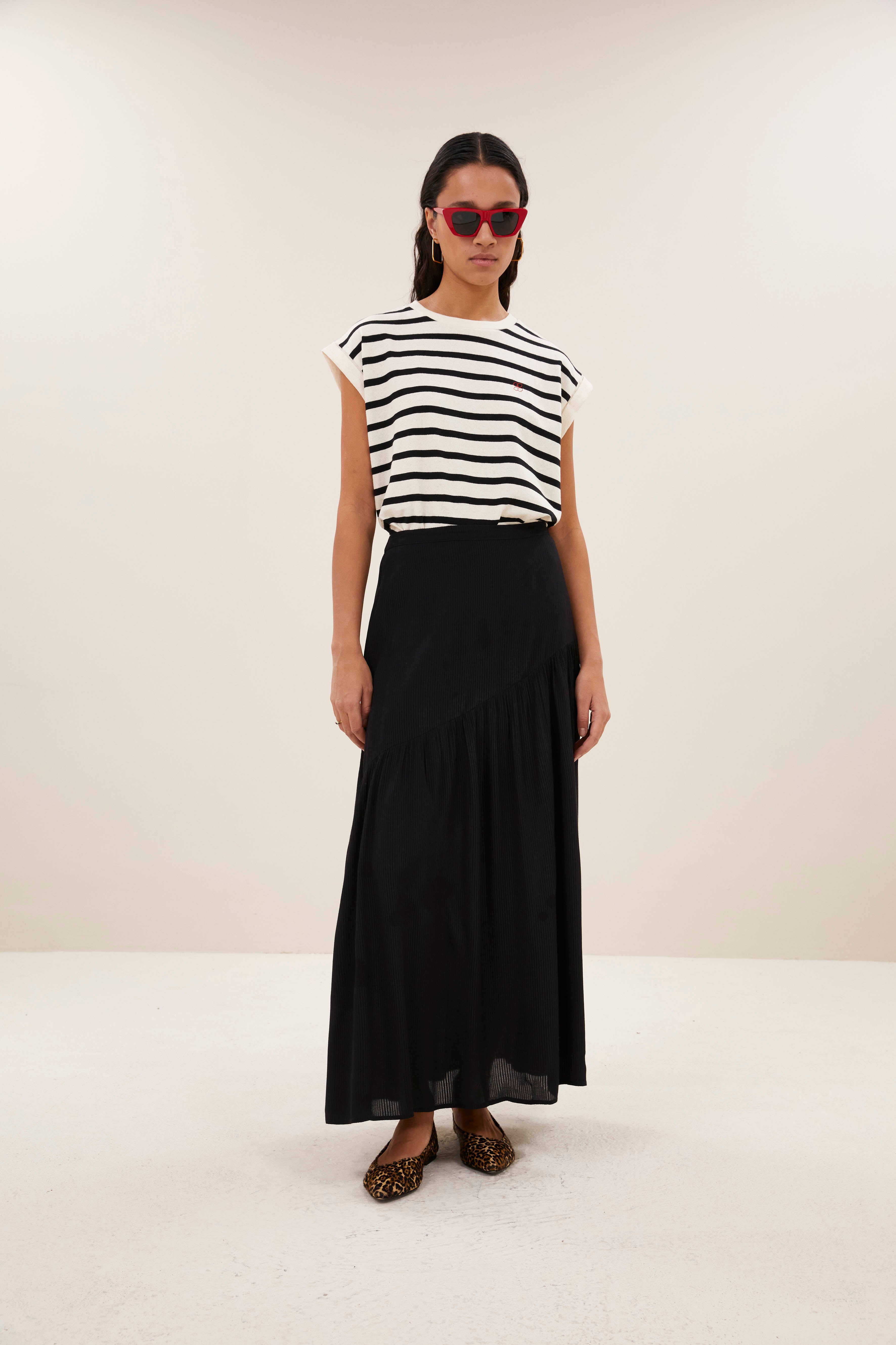 skirt-myra viscose skirt black-by-bar-vooraanzicht