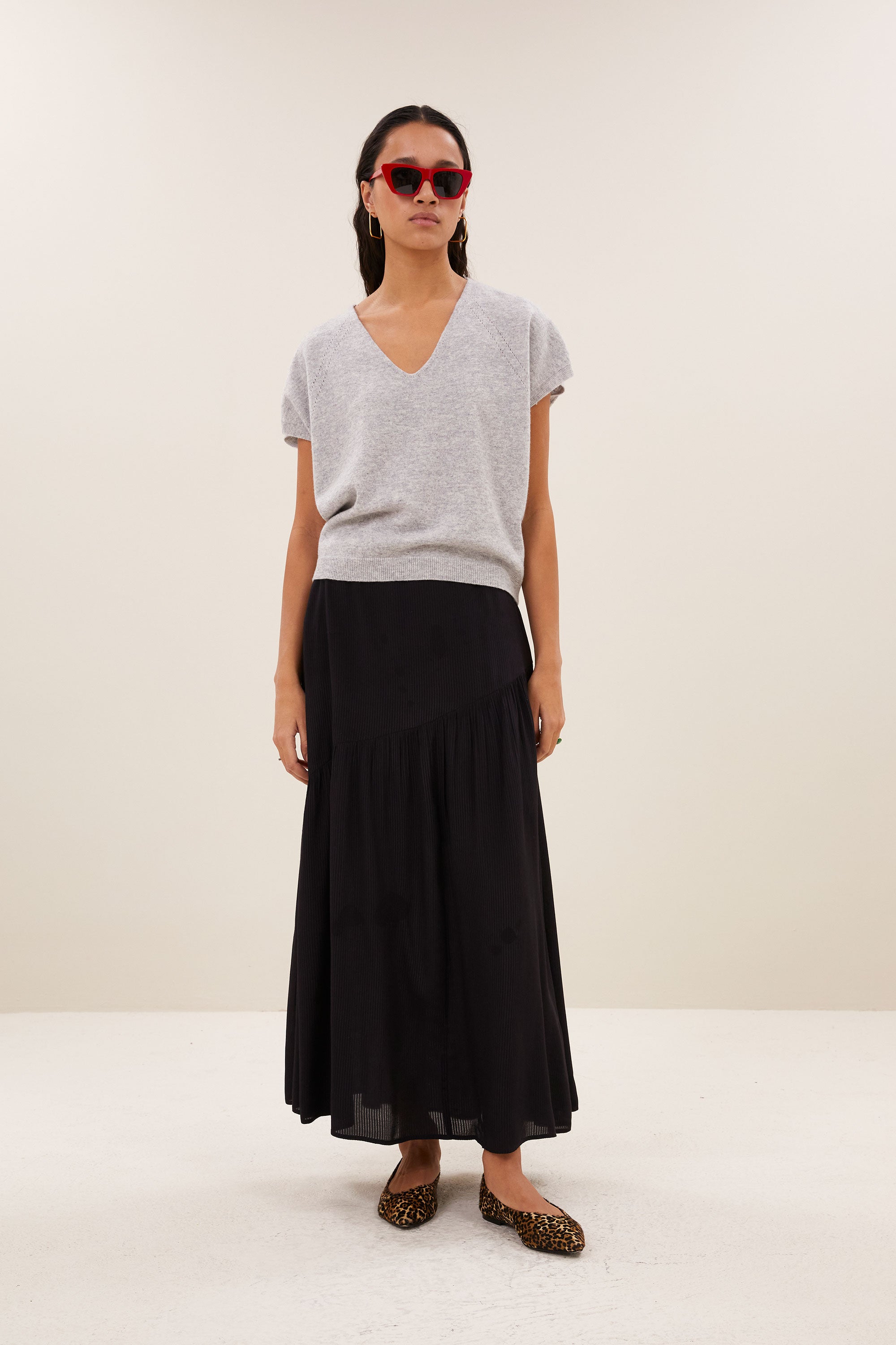 myra viscose skirt | black