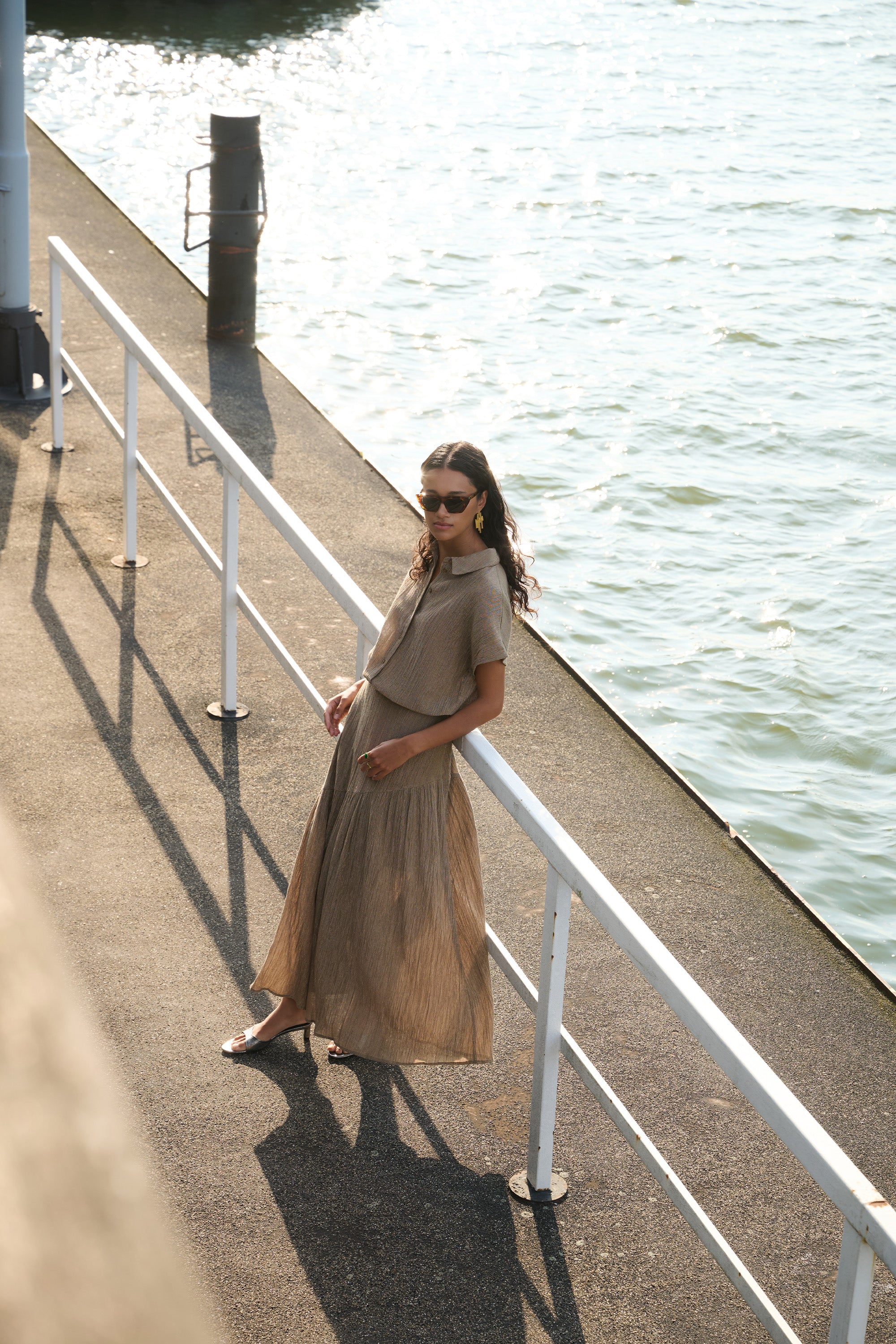 myra lurex skirt | gold
