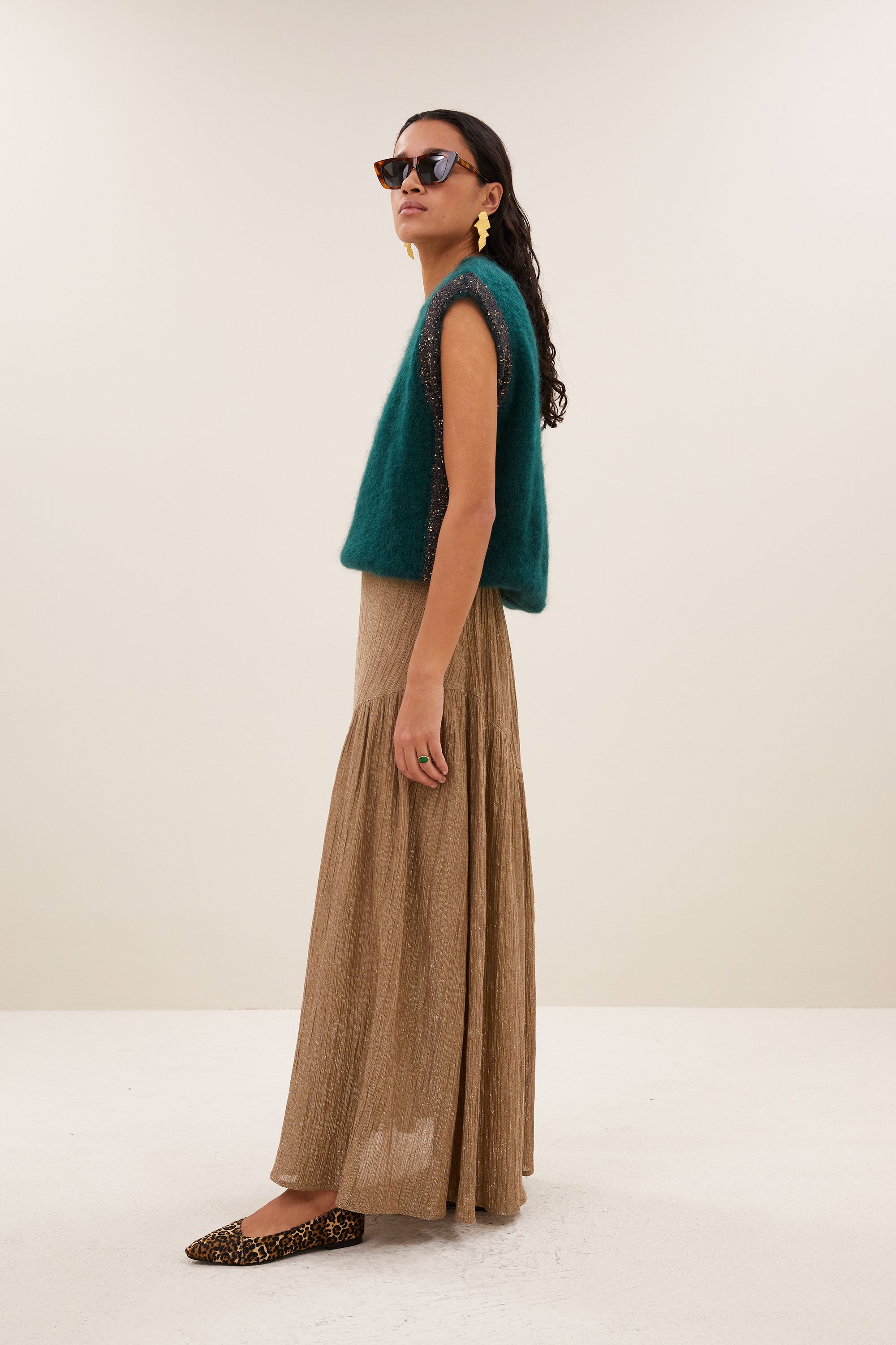 myra lurex skirt | gold
